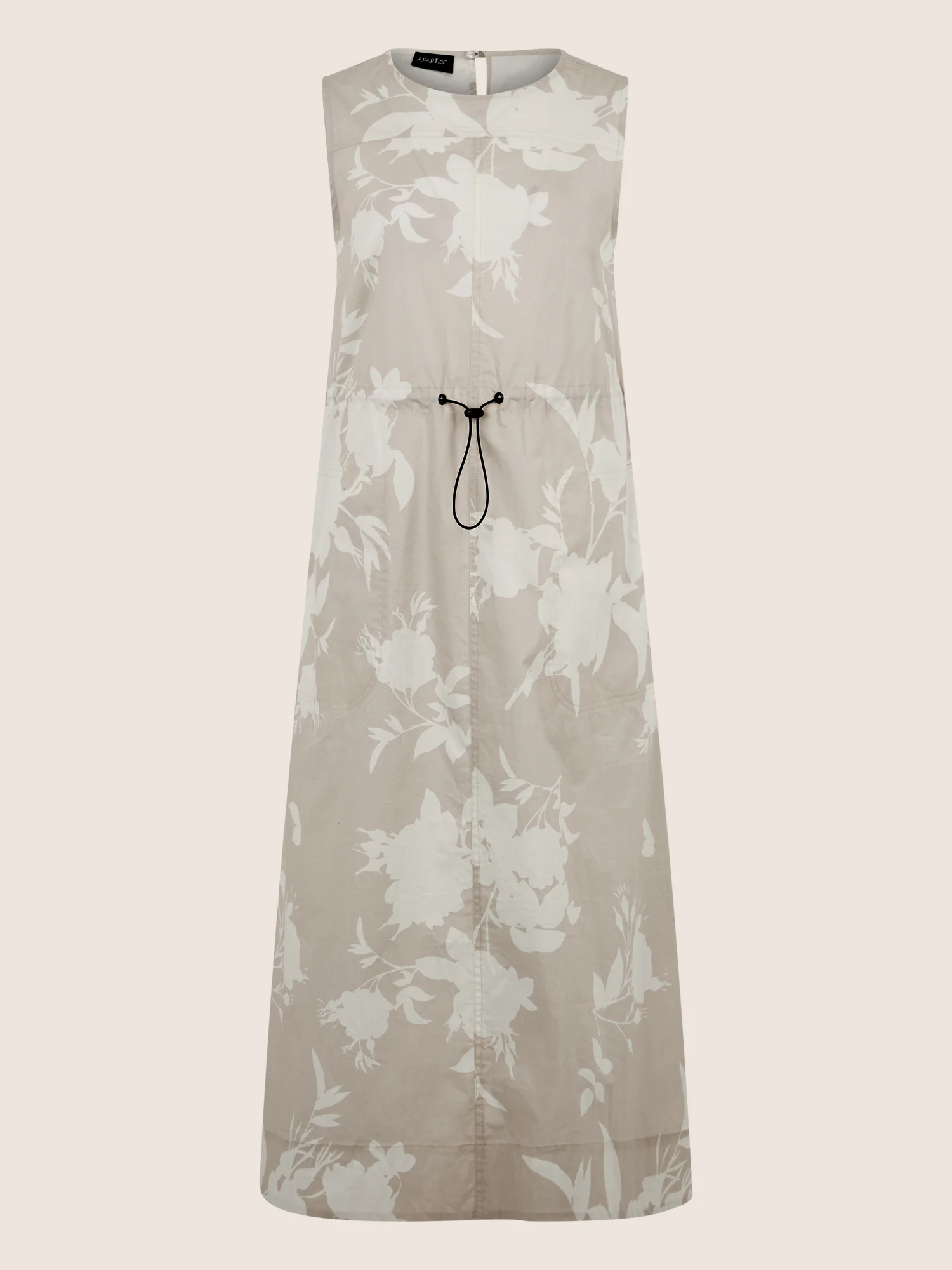 APART Ärmelloses Midikleid mit floralem Schimmer | beige-creme - Image 3