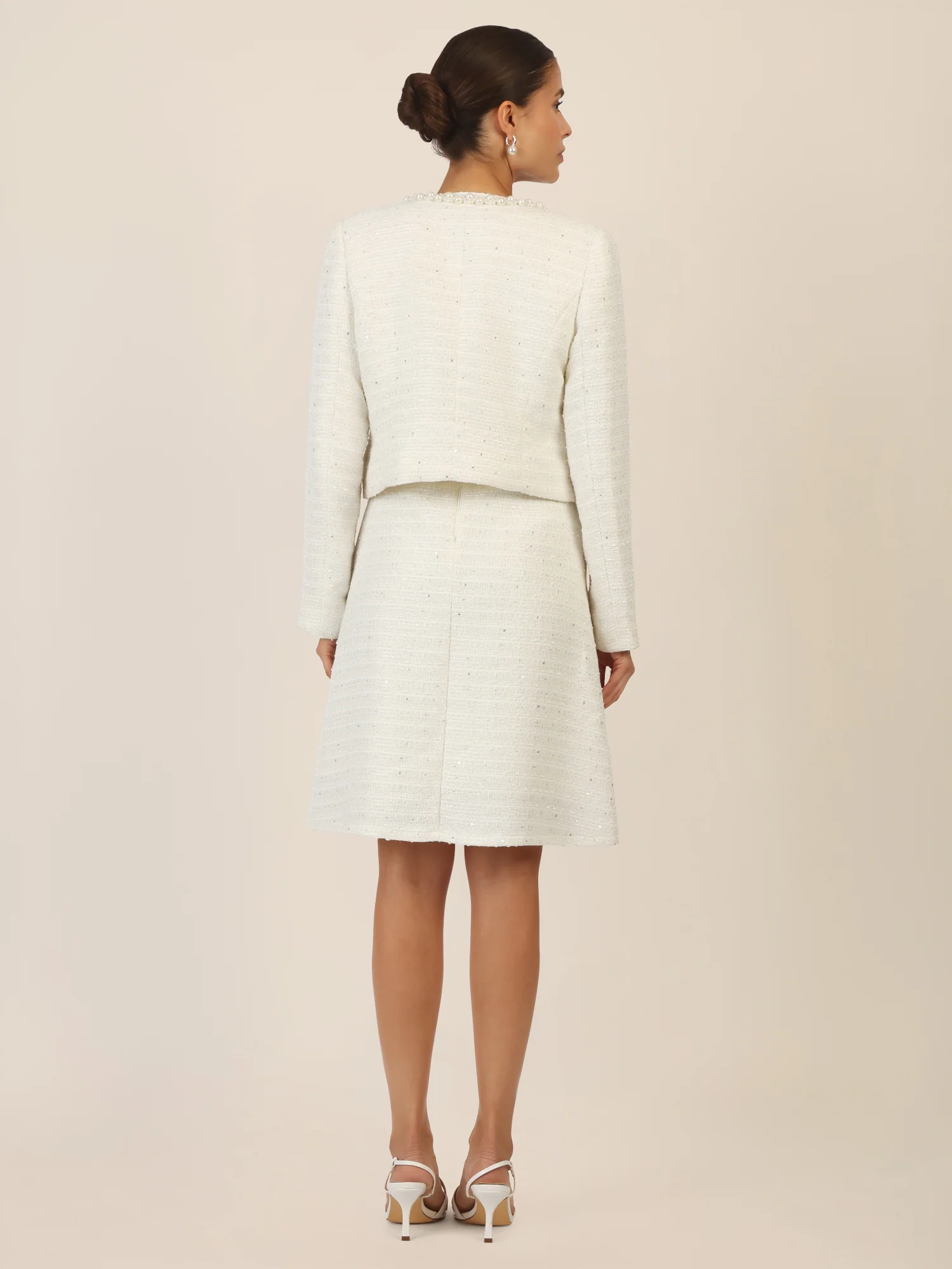 APART Bloucléblazer mit kleinen, eingewebten, silberfarbenen Pailletten | creme - Image 3