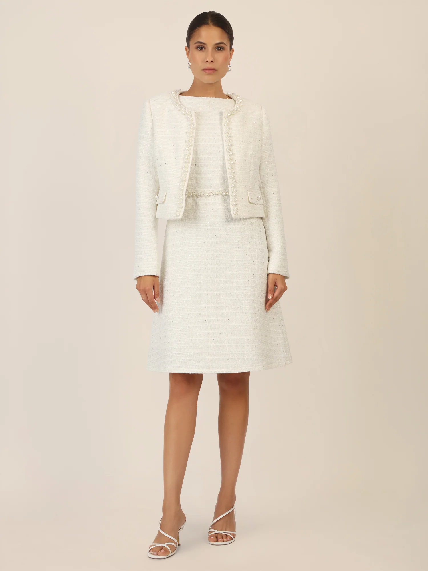 APART Bloucléblazer mit kleinen, eingewebten, silberfarbenen Pailletten | creme - Image 6