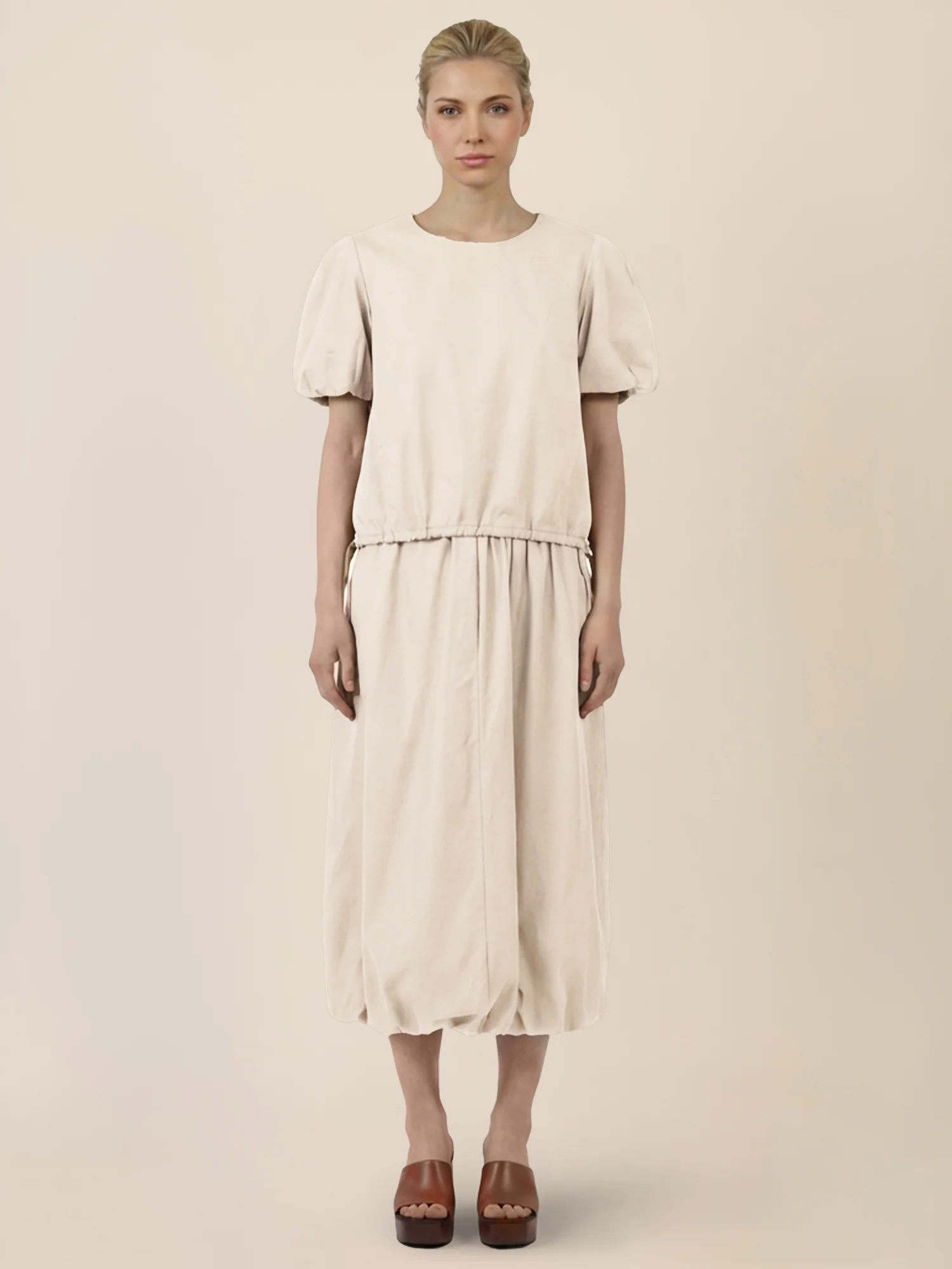 APART Bluse mit Bindebändern und Flügelärmeln | beige - Image 2
