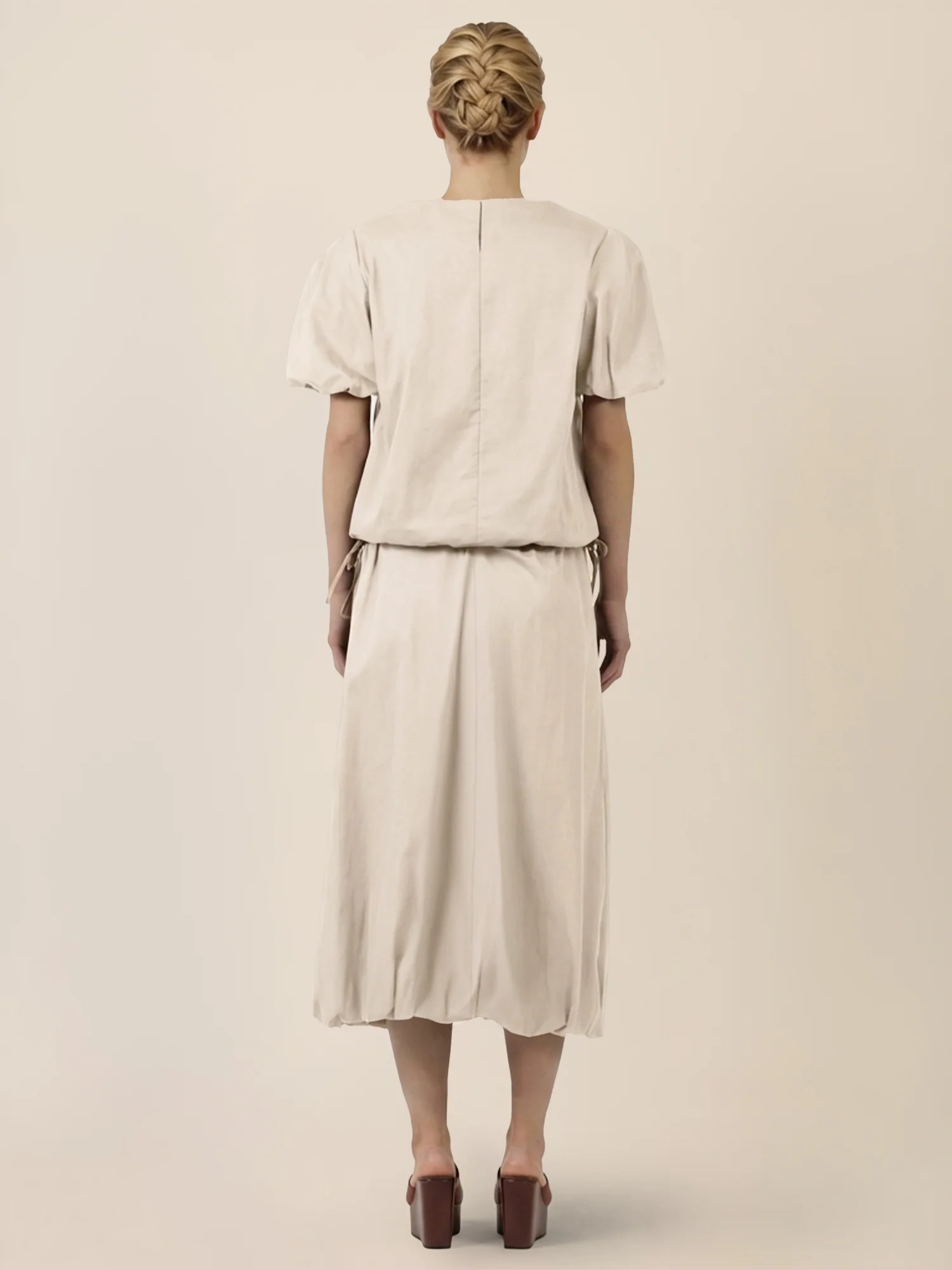 APART Bluse mit Bindebändern und Flügelärmeln | beige - Image 3