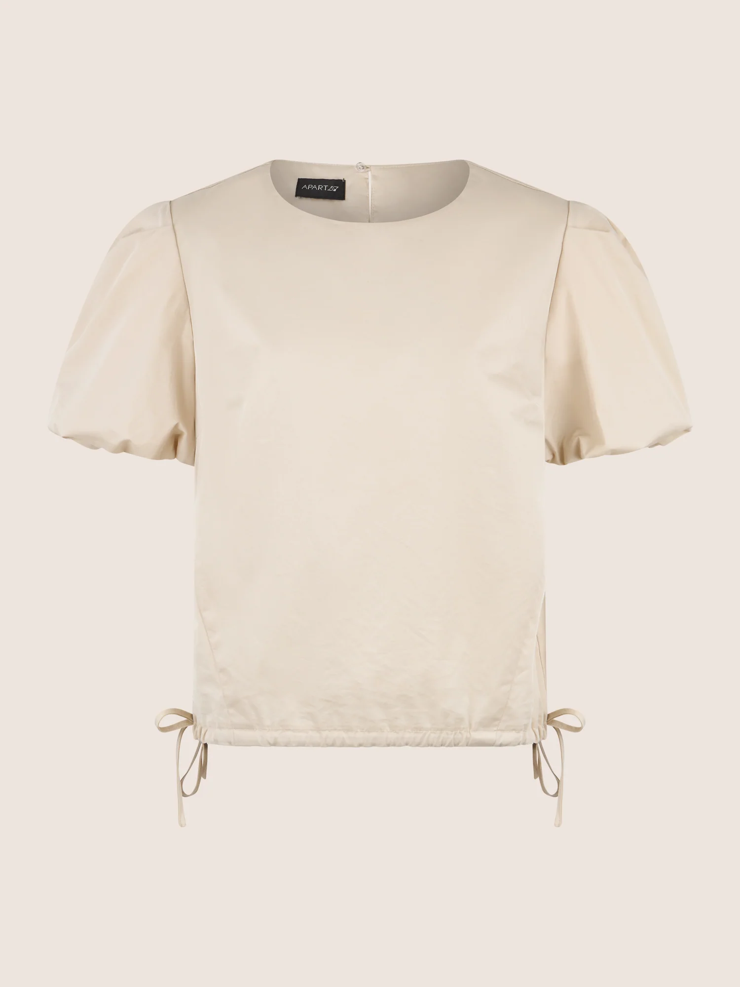 APART Bluse mit Bindebändern und Flügelärmeln | beige - Image 4