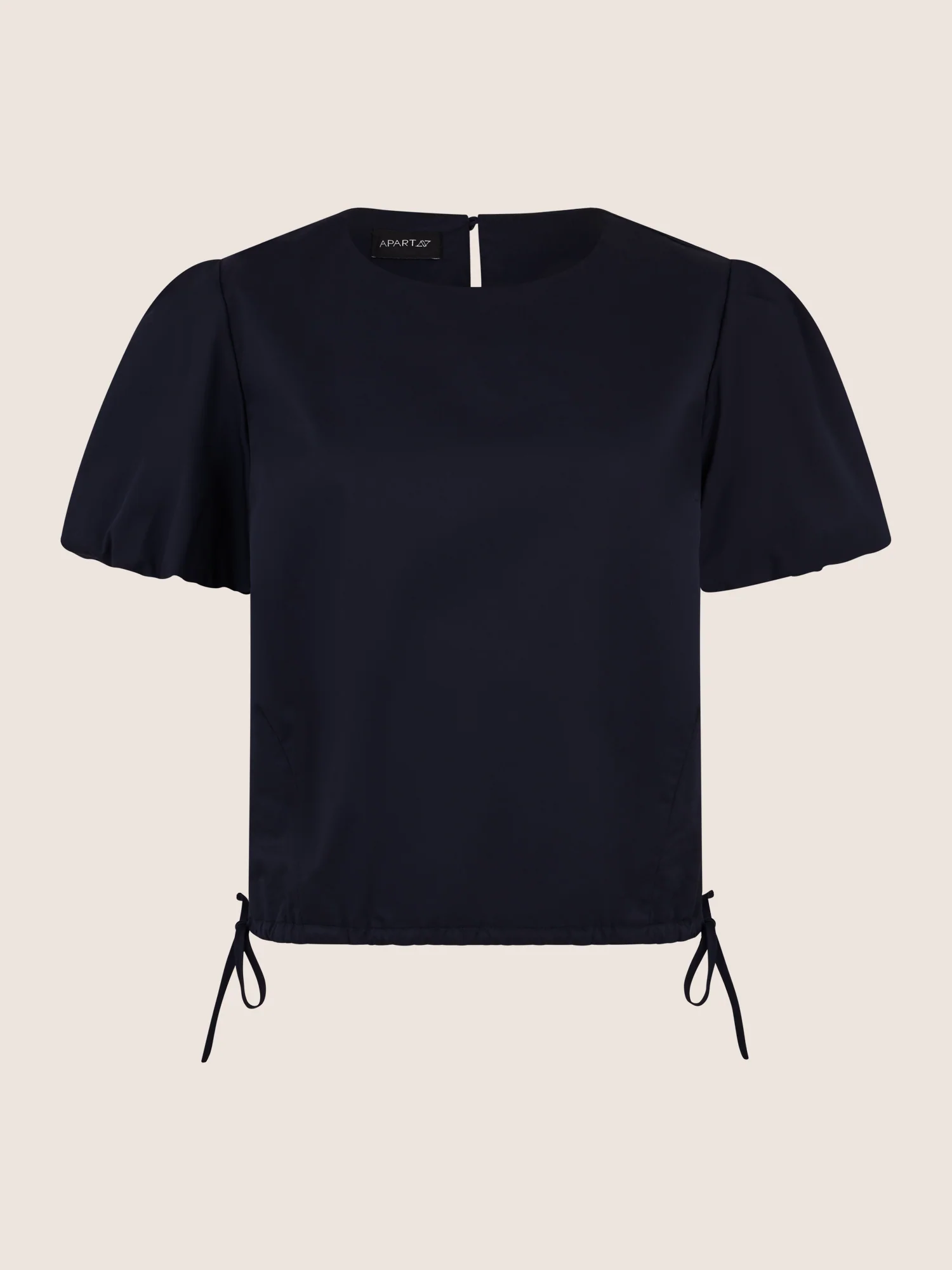 APART Bluse mit Bindebändern und Flügelärmeln | nachtblau - Image 4