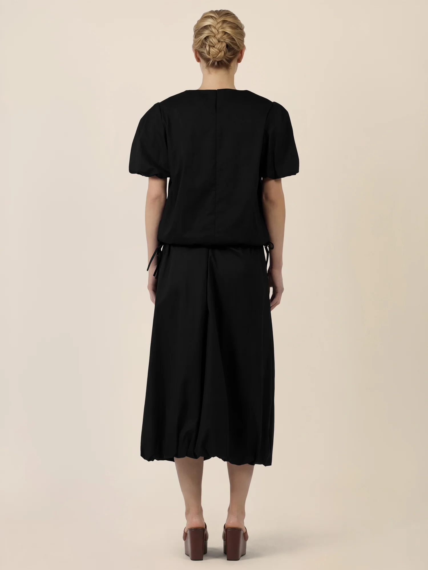 APART Bluse mit Bindebändern und Flügelärmeln | schwarz - Image 3