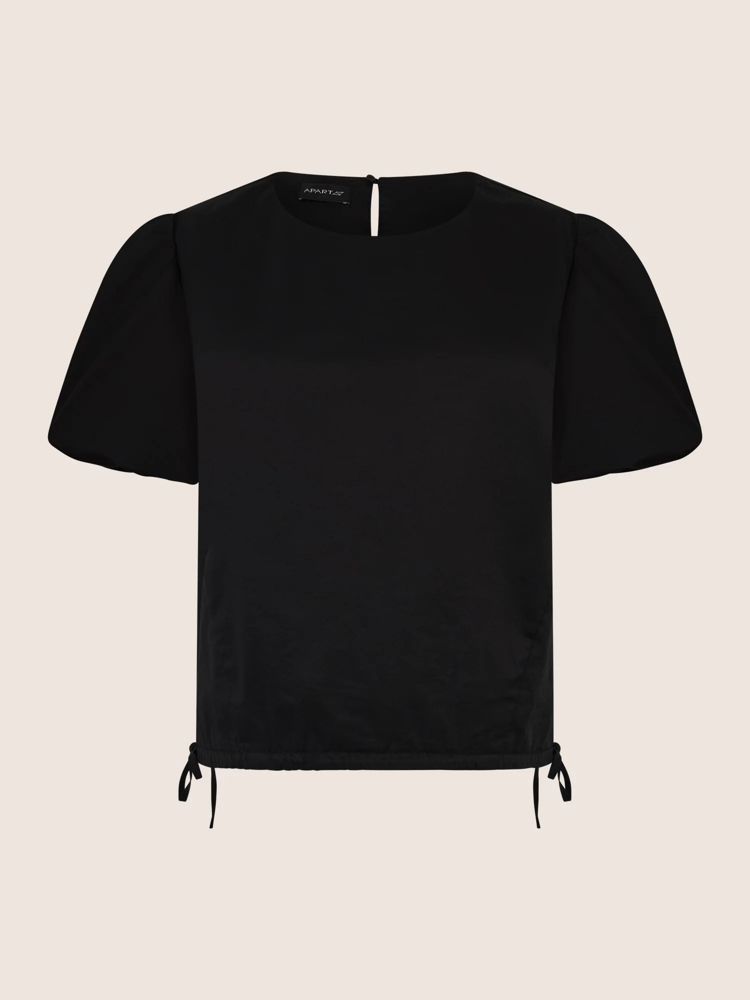 APART Bluse mit Bindebändern und Flügelärmeln | schwarz - Image 4
