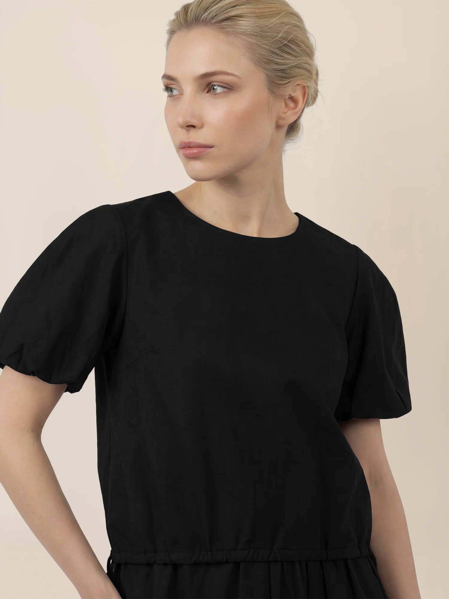 APART Bluse mit Bindebändern und Flügelärmeln | schwarz - Image 5