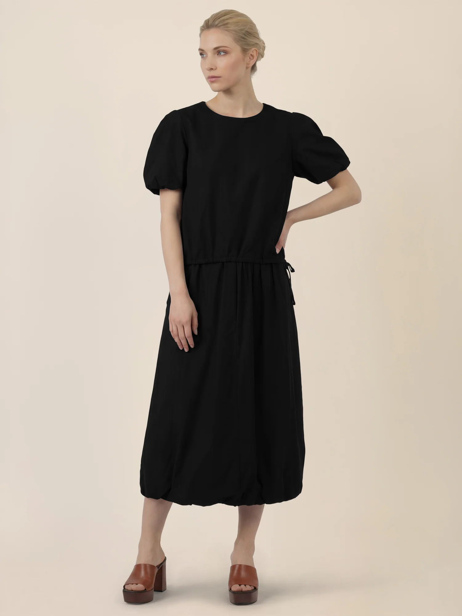 APART Bluse mit Bindebändern und Flügelärmeln | schwarz - Image 6