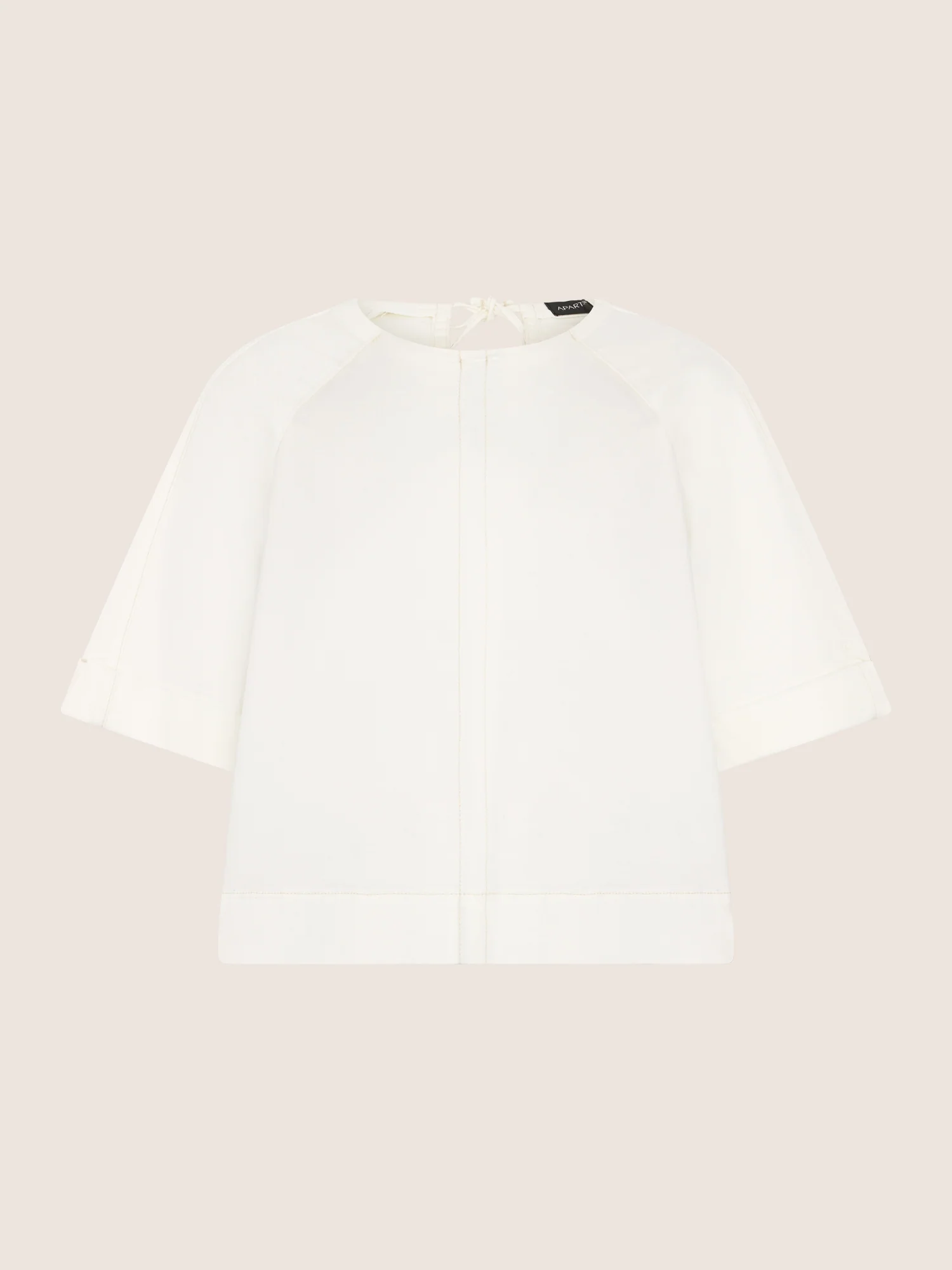 APART Bluse mit Rundhalsausschnitt und kurzen Ärmeln | creme - Image 4