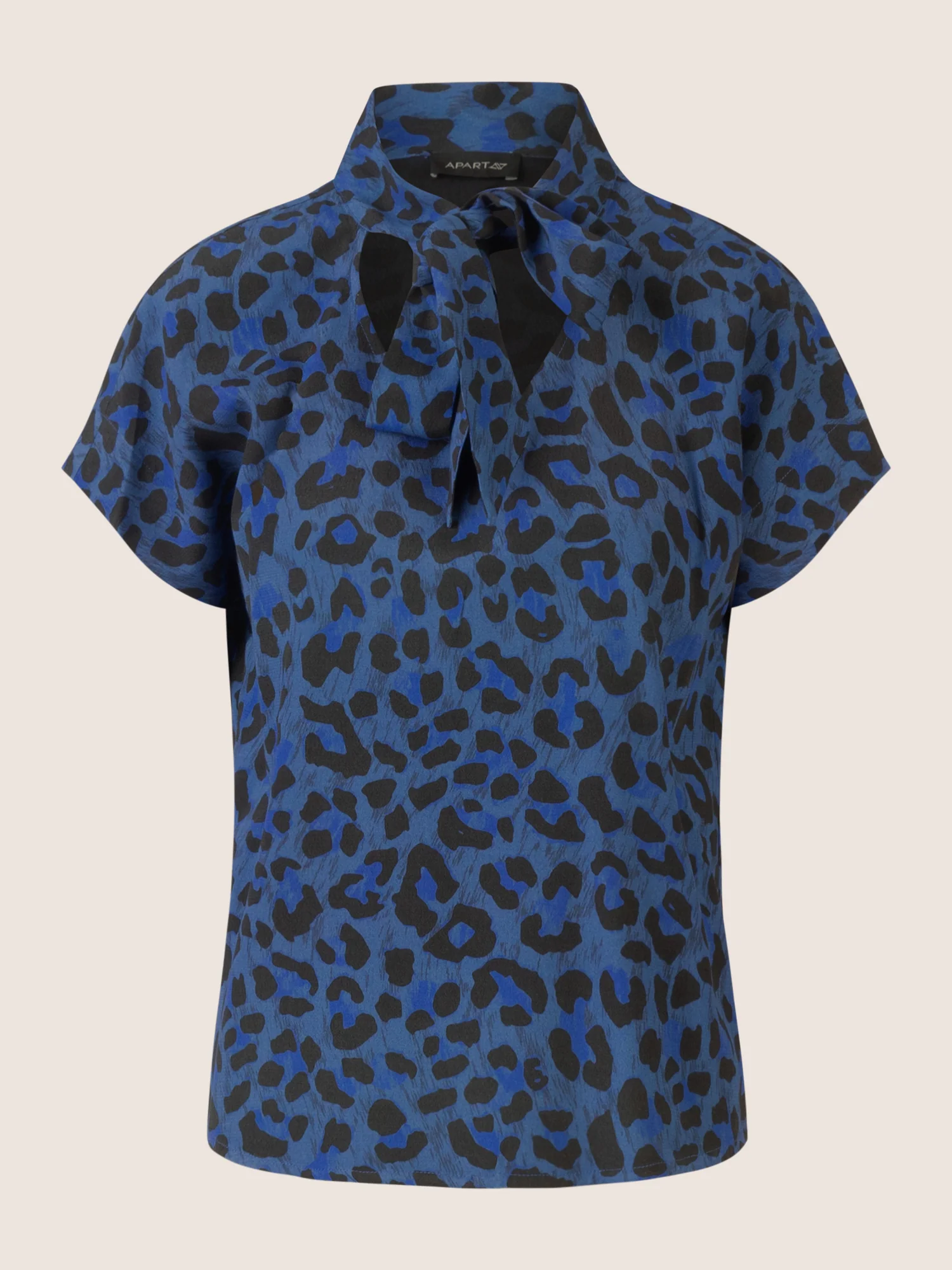 APART Bluse mit Schleifendetail und Animal-Print | mittelblau-multicolor - Image 4