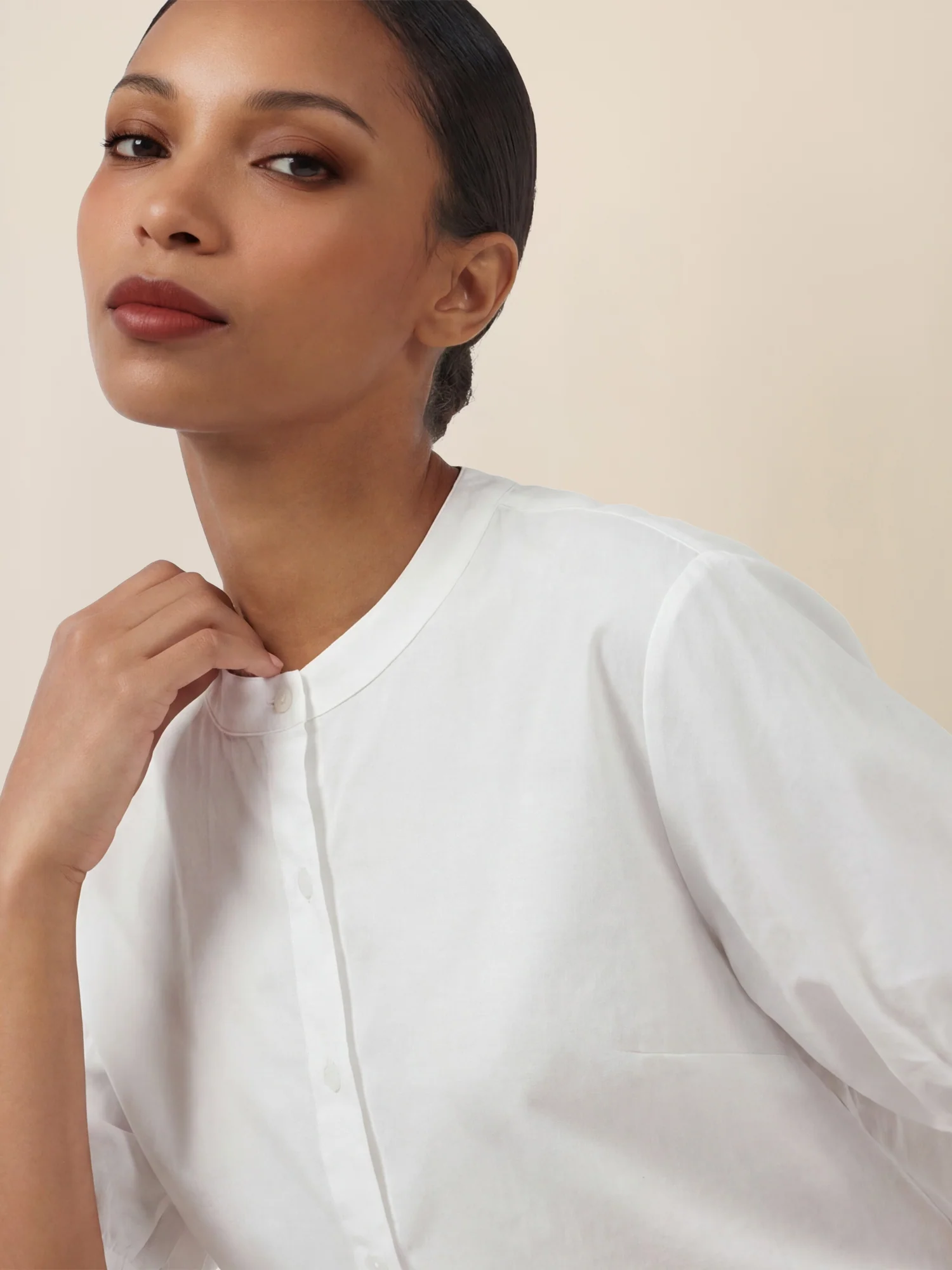 APART Bluse mit Stehkragen und Knopfleiste | creme - Image 5
