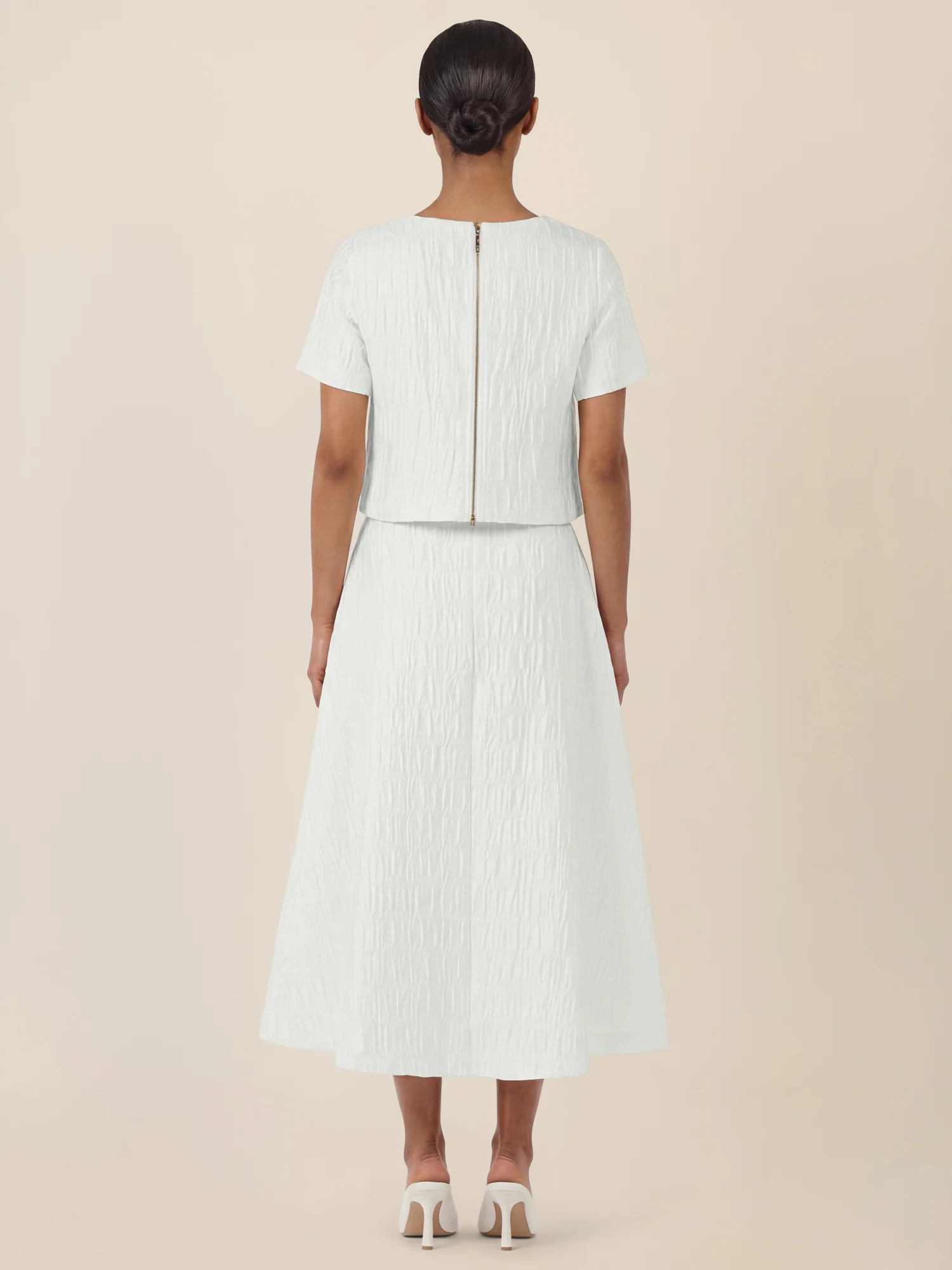 APART Bluse mit Struktur und Rundhalsausschnitt | creme - Image 3