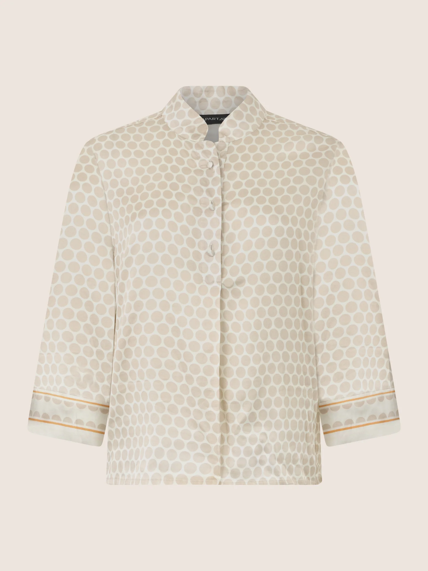 APART Blusenshirt mit Stehkragen und Punktmuster | creme-multicolor - Image 4