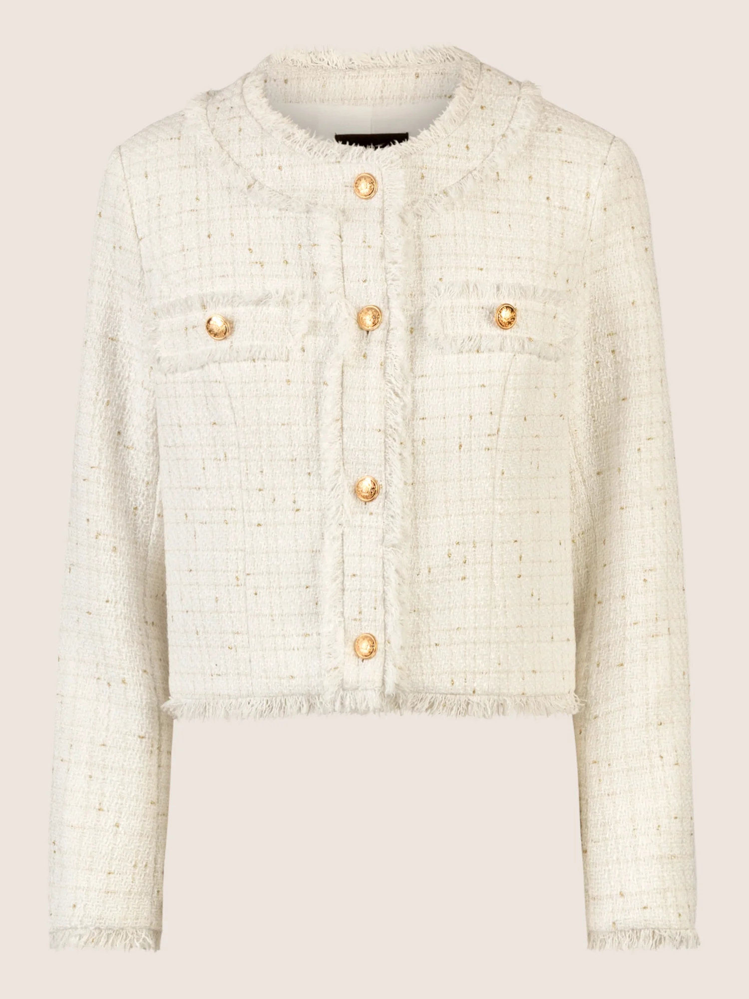 APART Boucléblazer mit eingewebten, goldfarbenen Fasern | creme-multicolor - Image 4
