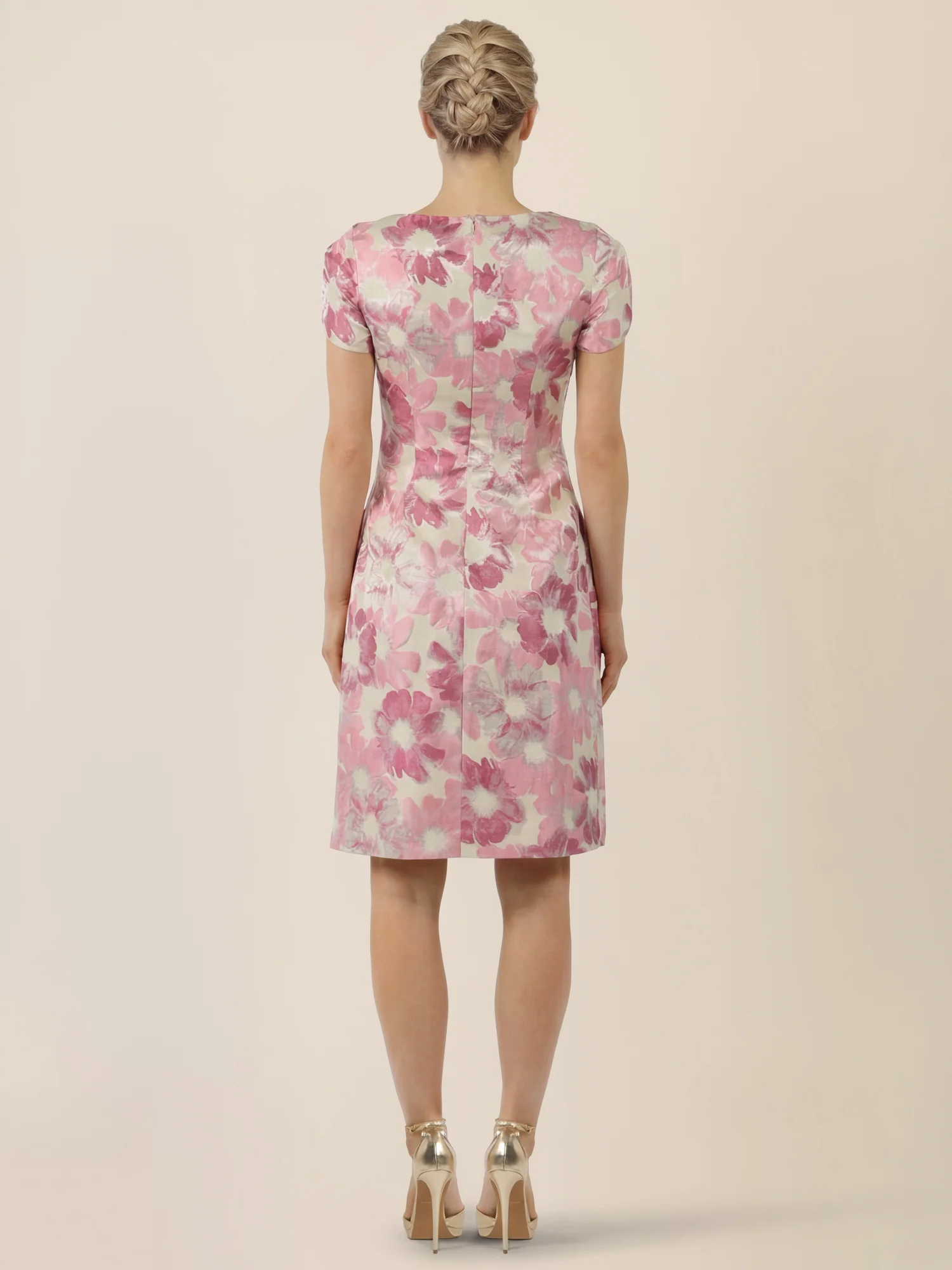 APART Bouclékleid mit floraler Struktur | creme-rose - Image 2