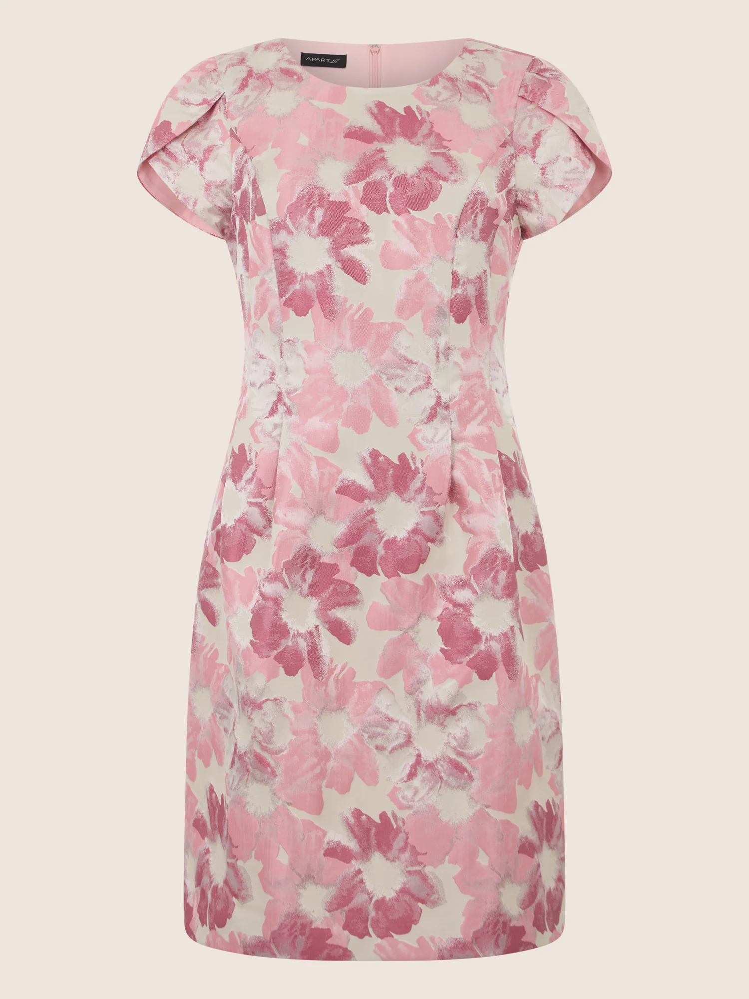 APART Bouclékleid mit floraler Struktur | creme-rose - Image 3