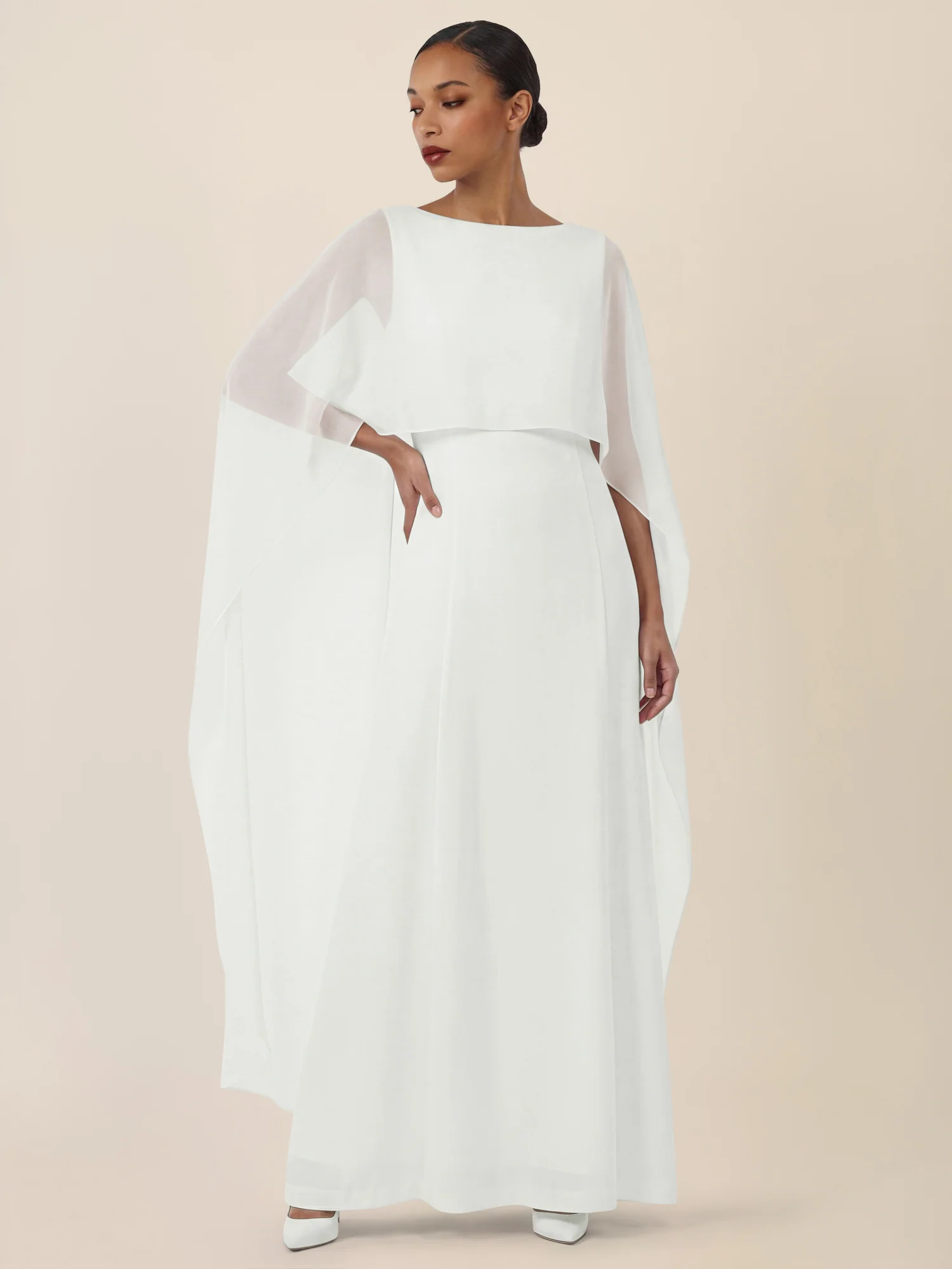 APART Cape-Kleid mit fließender Eleganz | creme - Image 5