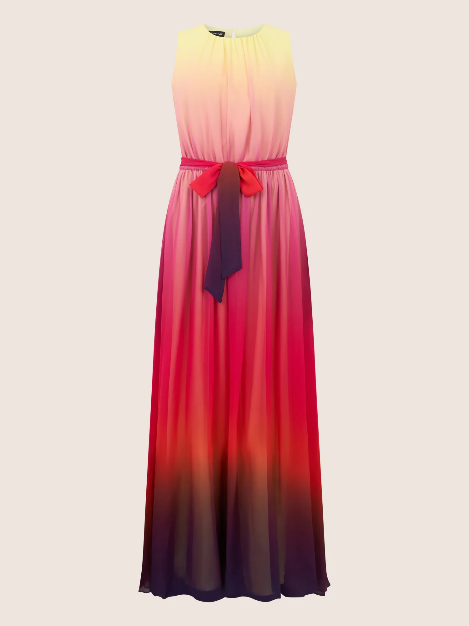 APART Chiffonkleid mit Farbverlauf und Taillenband | gelb-multicolor - Image 3