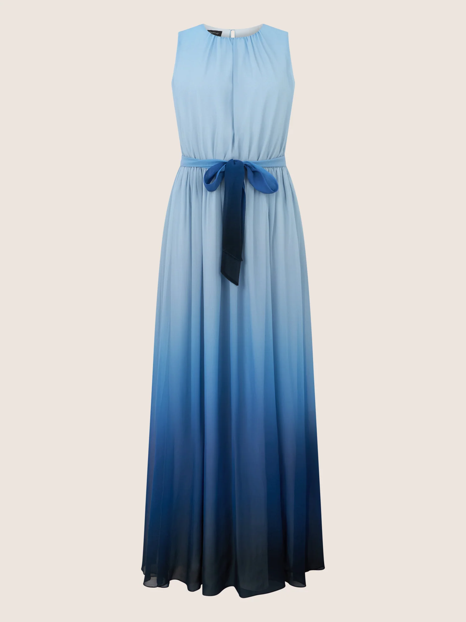 APART Chiffonkleid mit Farbverlauf und Taillenband | hellblau-multicolor - Image 3