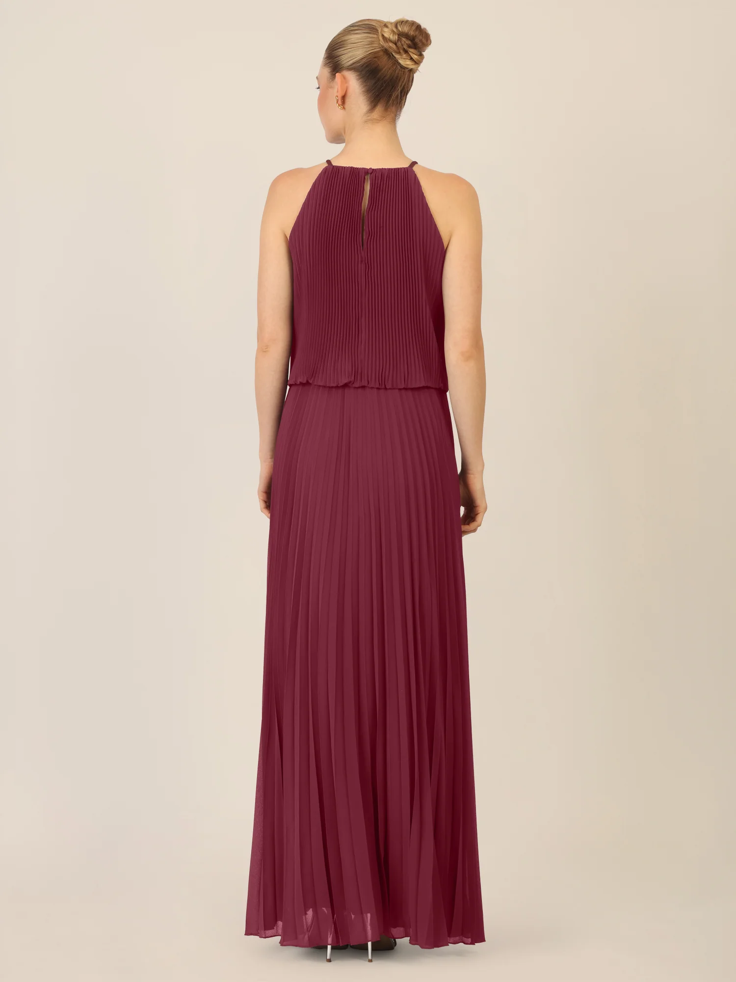 APART Chiffonkleid mit Ketten-Trägern | bordeauxrot - Image 2
