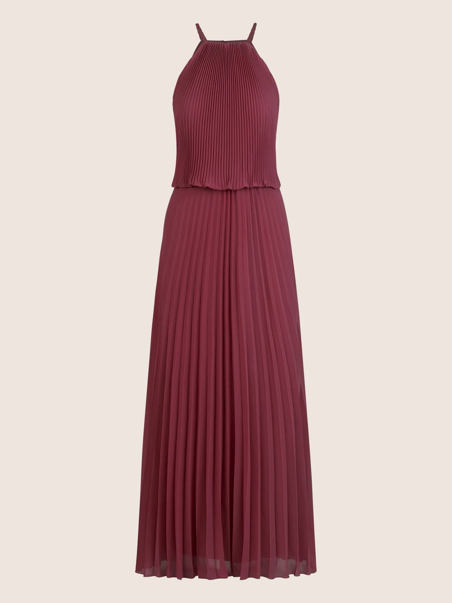 APART Chiffonkleid mit Ketten-Trägern | bordeauxrot - Image 3