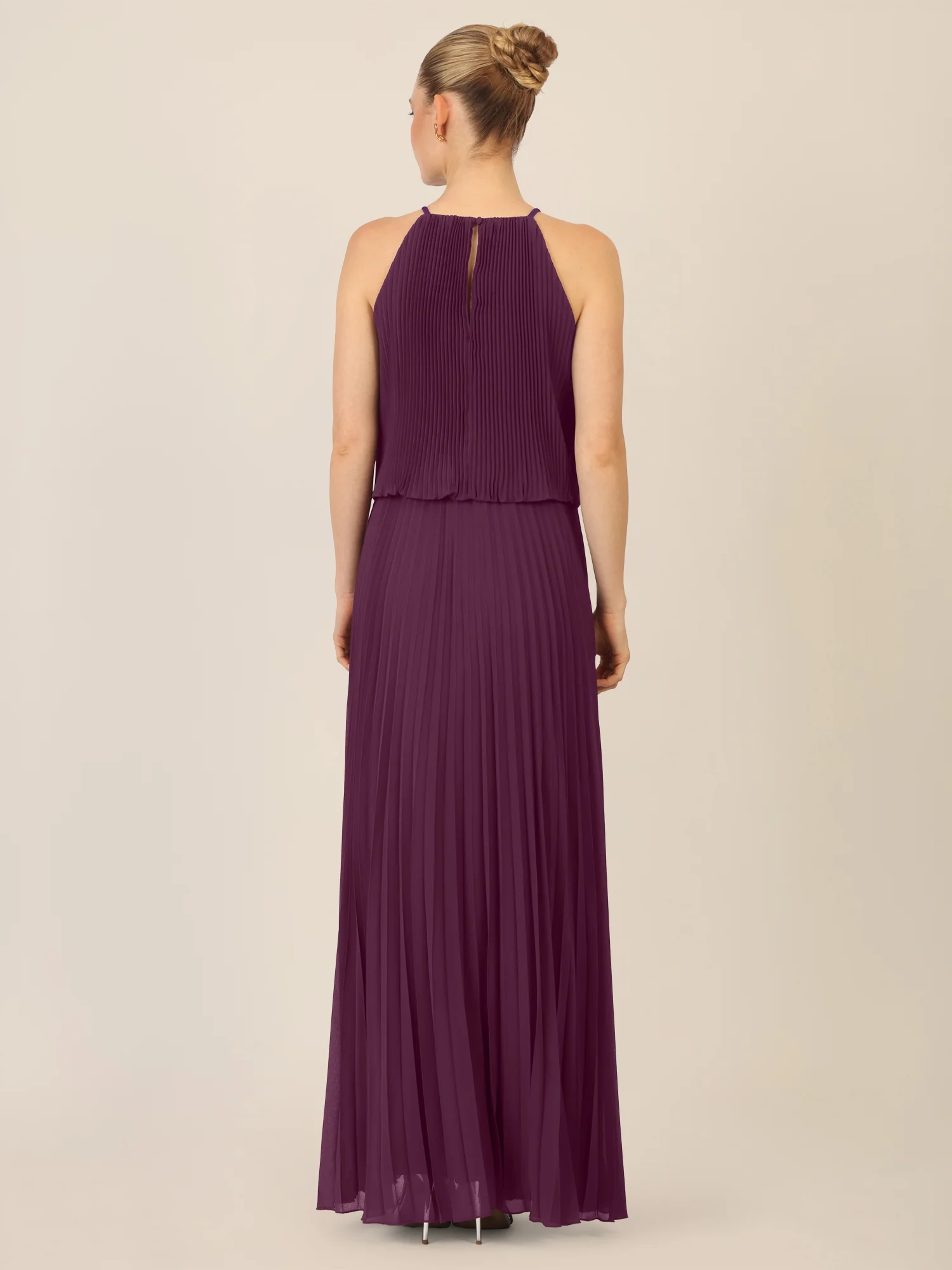 APART Chiffonkleid mit Ketten-Trägern | dunkel lila - Image 2