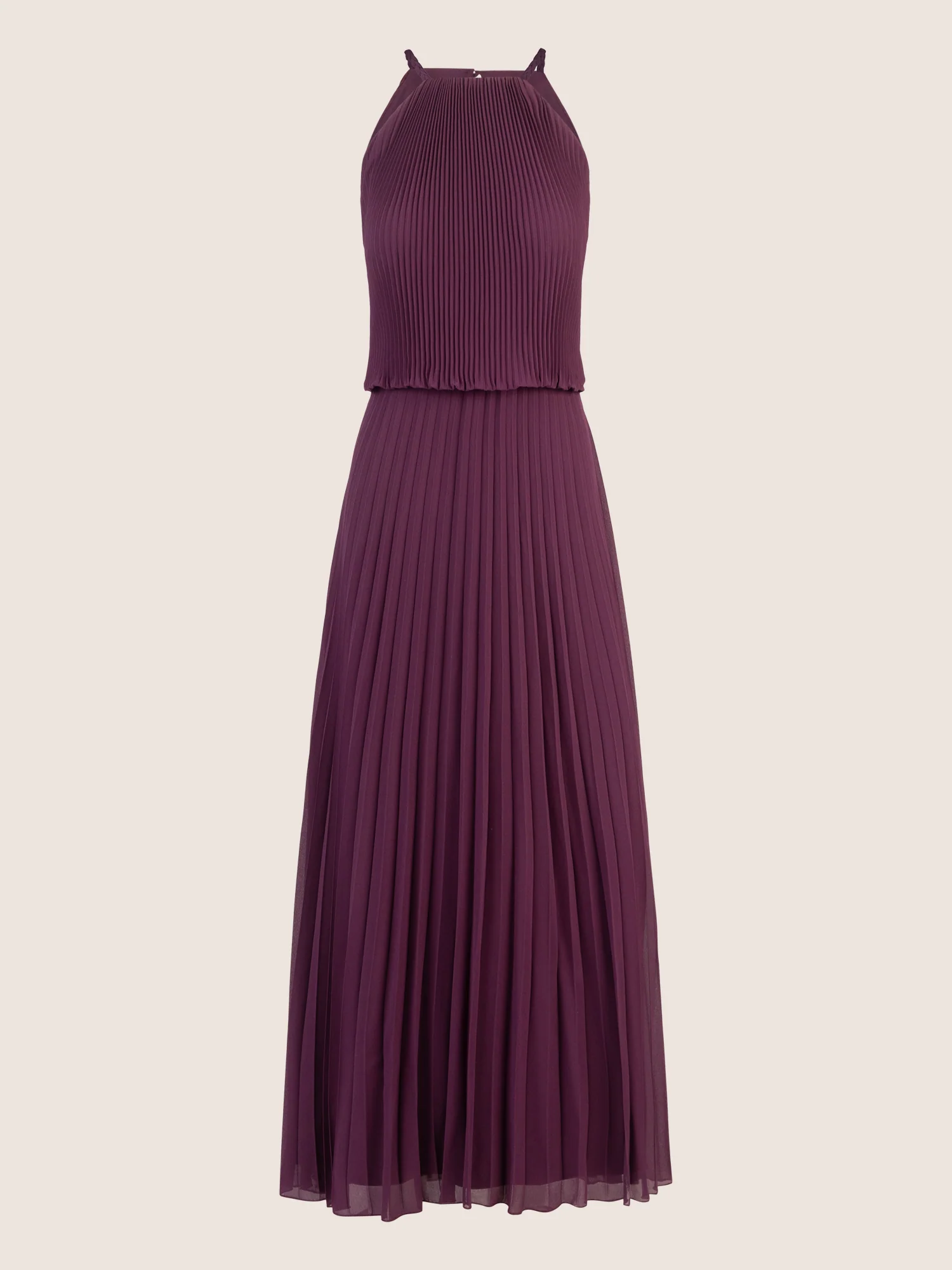 APART Chiffonkleid mit Ketten-Trägern | dunkel lila - Image 3