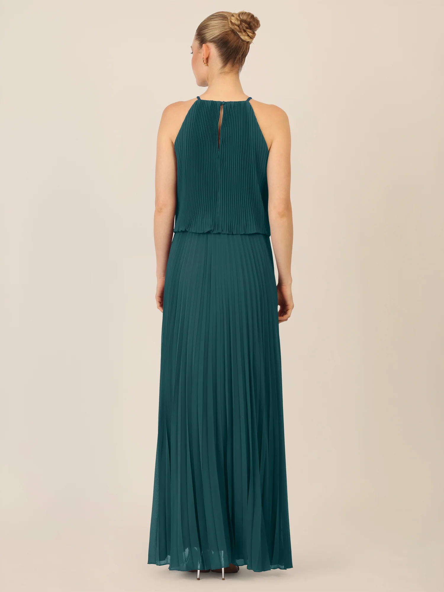 APART Chiffonkleid mit Ketten-Trägern | dunkelgrün - Image 2