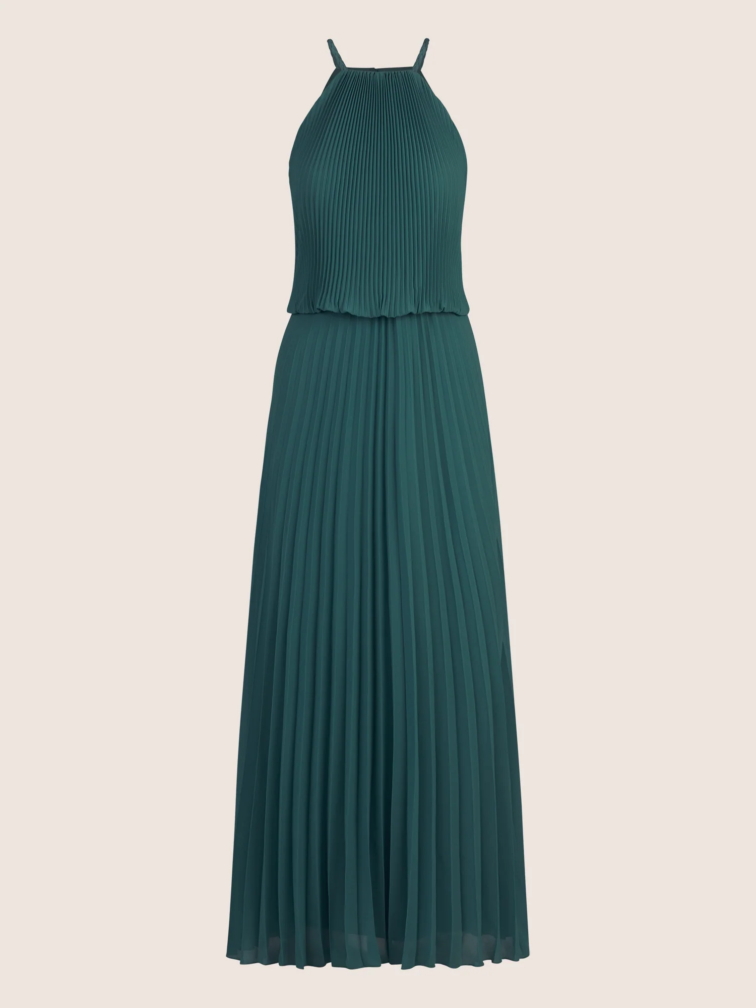 APART Chiffonkleid mit Ketten-Trägern | dunkelgrün - Image 3