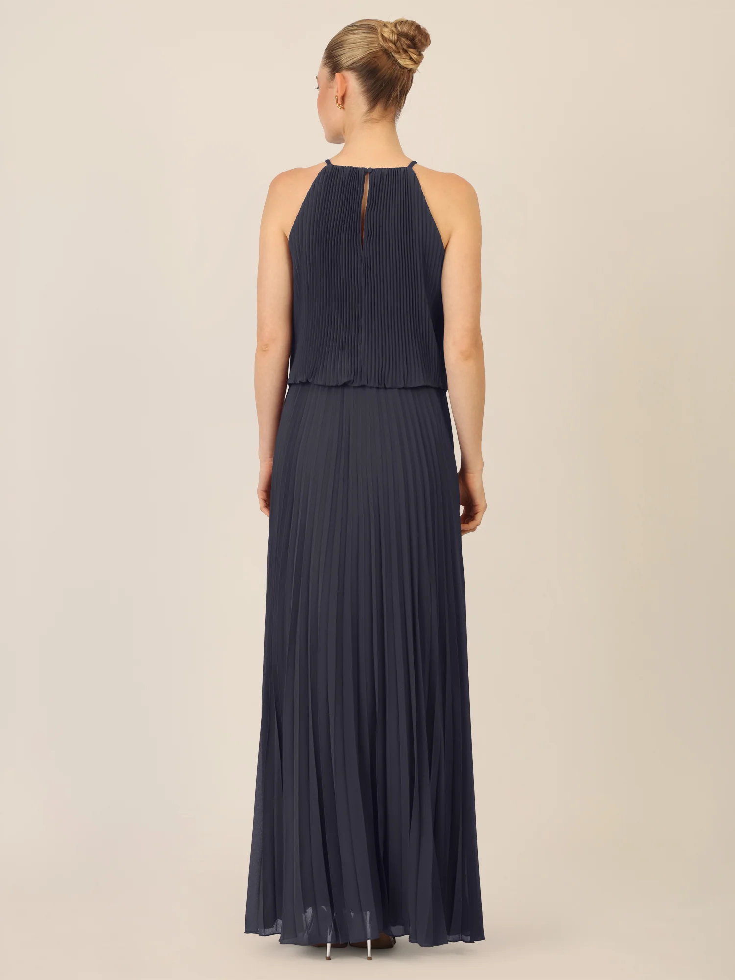 APART Chiffonkleid mit Ketten-Trägern | nachtblau - Image 2