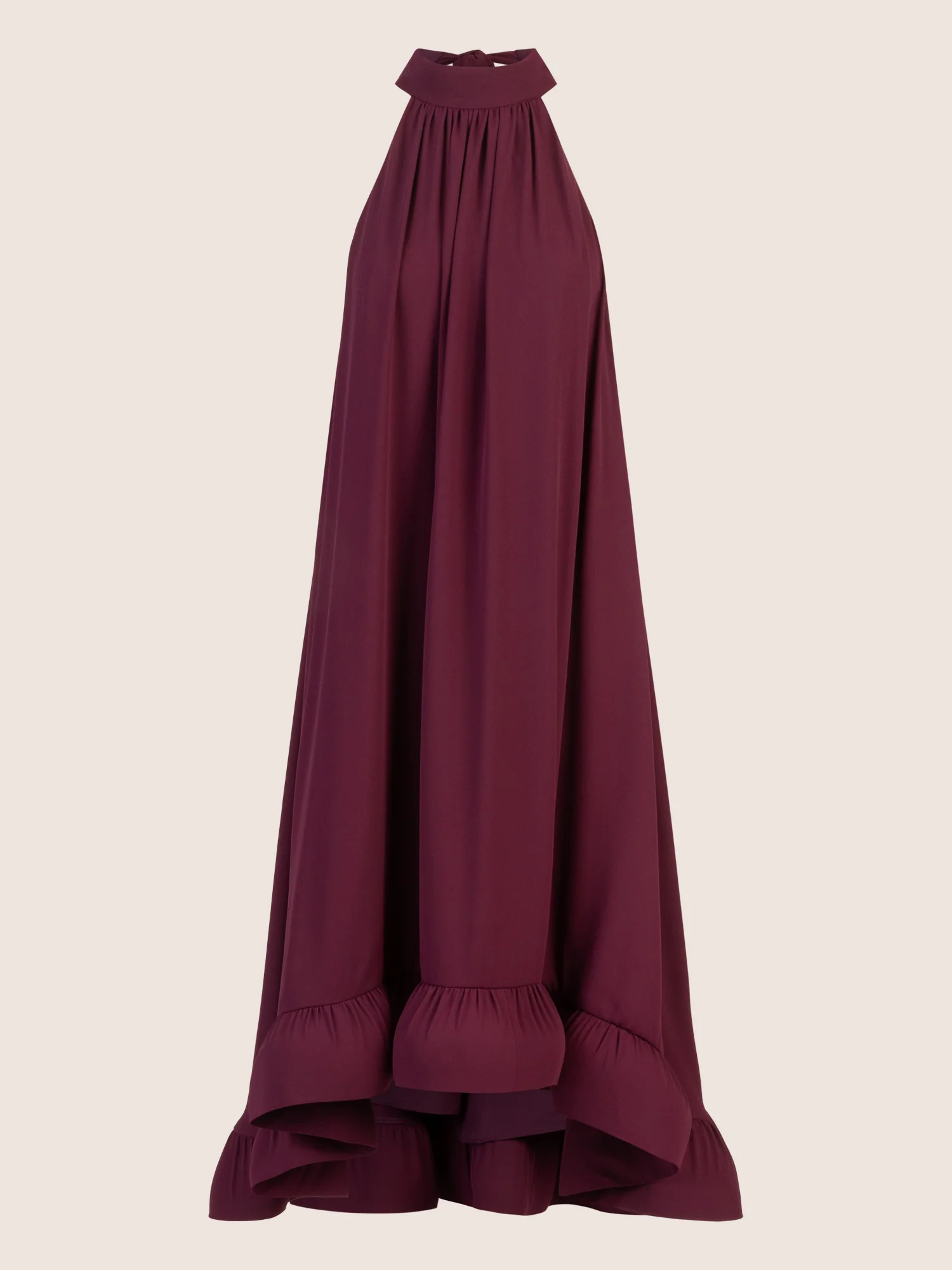 APART Chiffonkleid mit Volantsaum | dunkel lila - Image 3