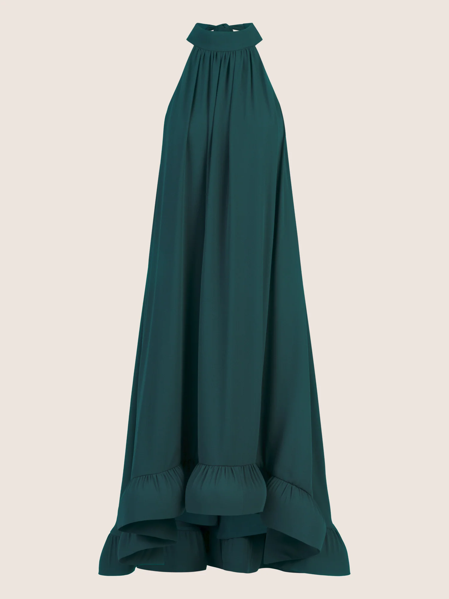 APART Chiffonkleid mit Volantsaum | dunkelgrün - Image 4