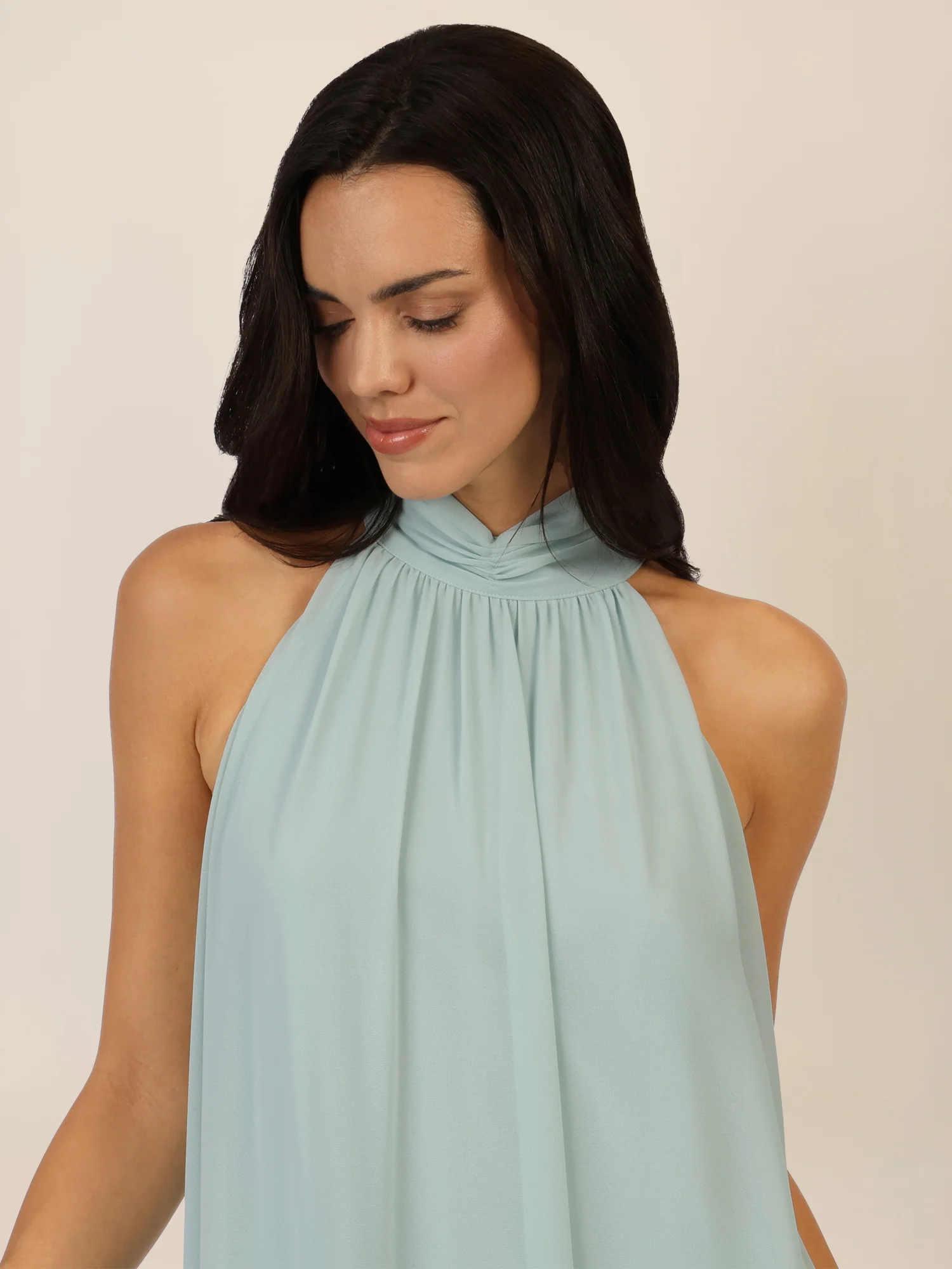 APART Chiffonkleid mit Volantsaum | hellblau - Image 4