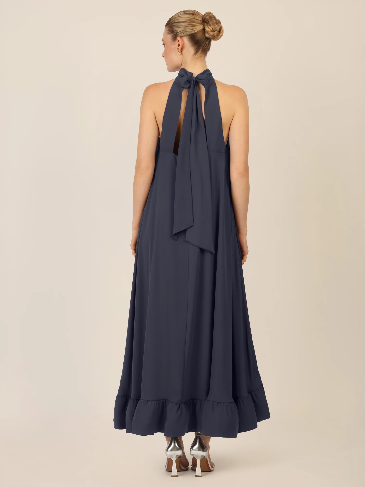 APART Chiffonkleid mit Volantsaum | nachtblau - Image 2