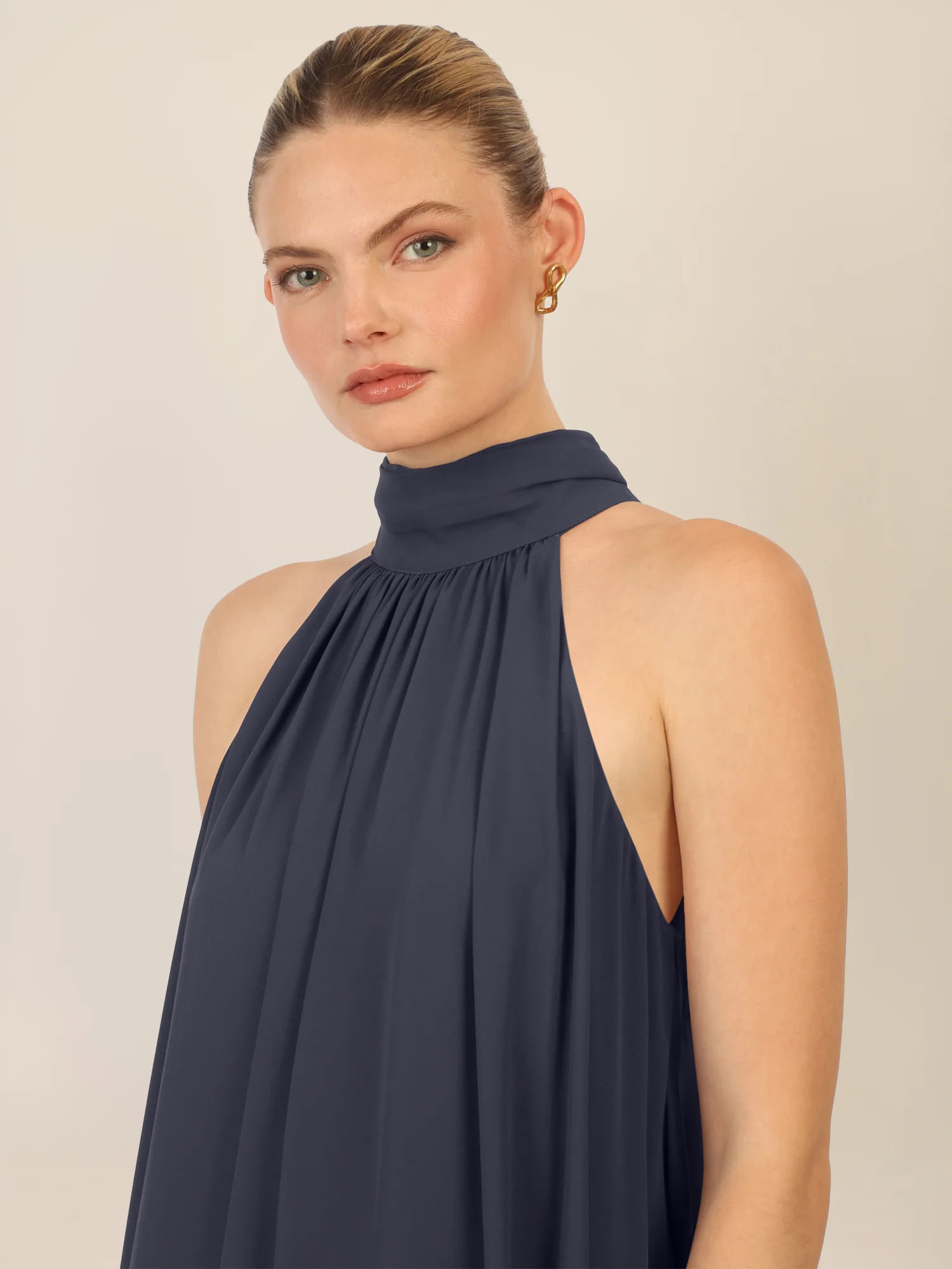 APART Chiffonkleid mit Volantsaum | nachtblau - Image 4