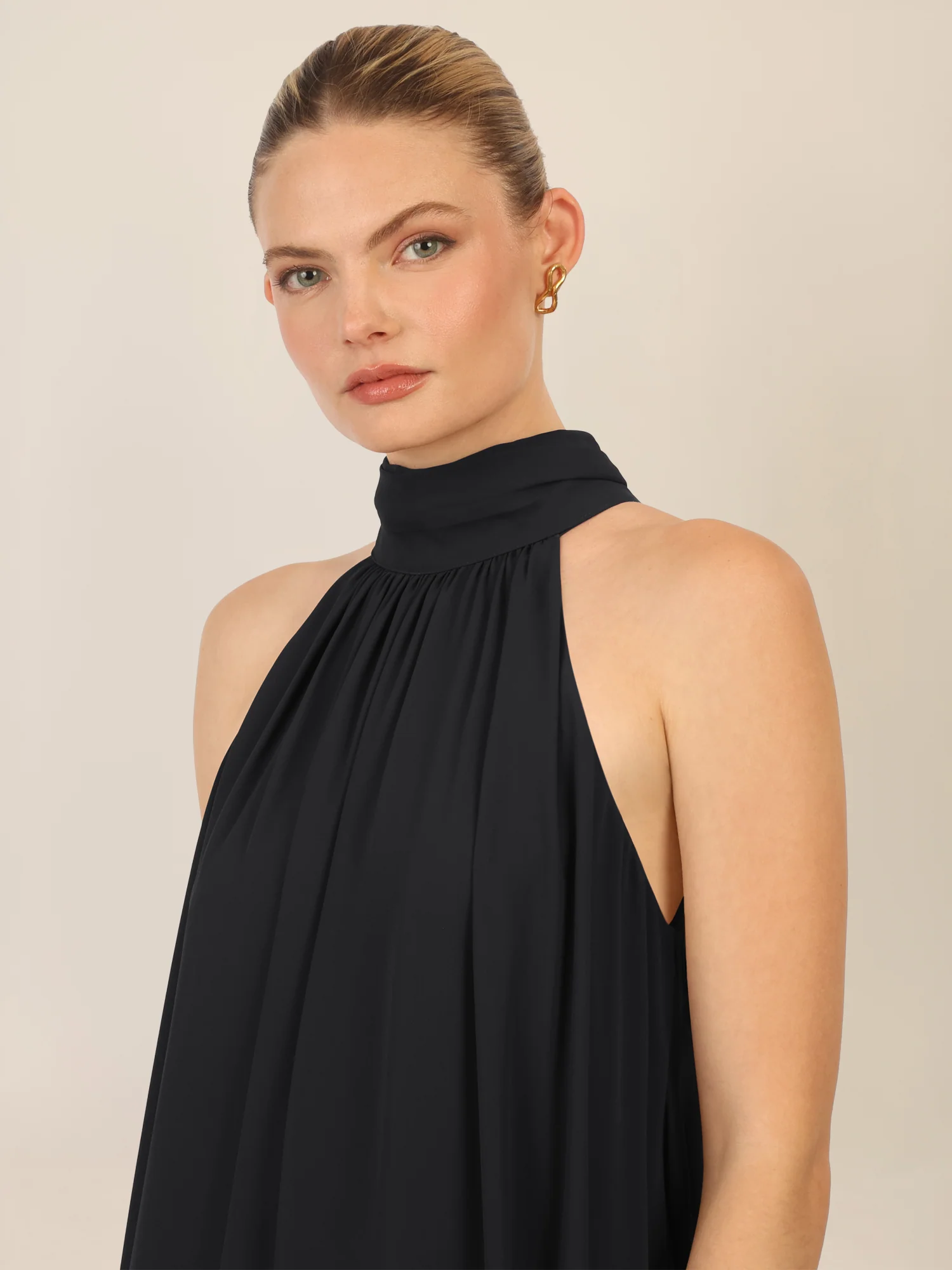 APART Chiffonkleid mit Volantsaum | schwarz - Image 4