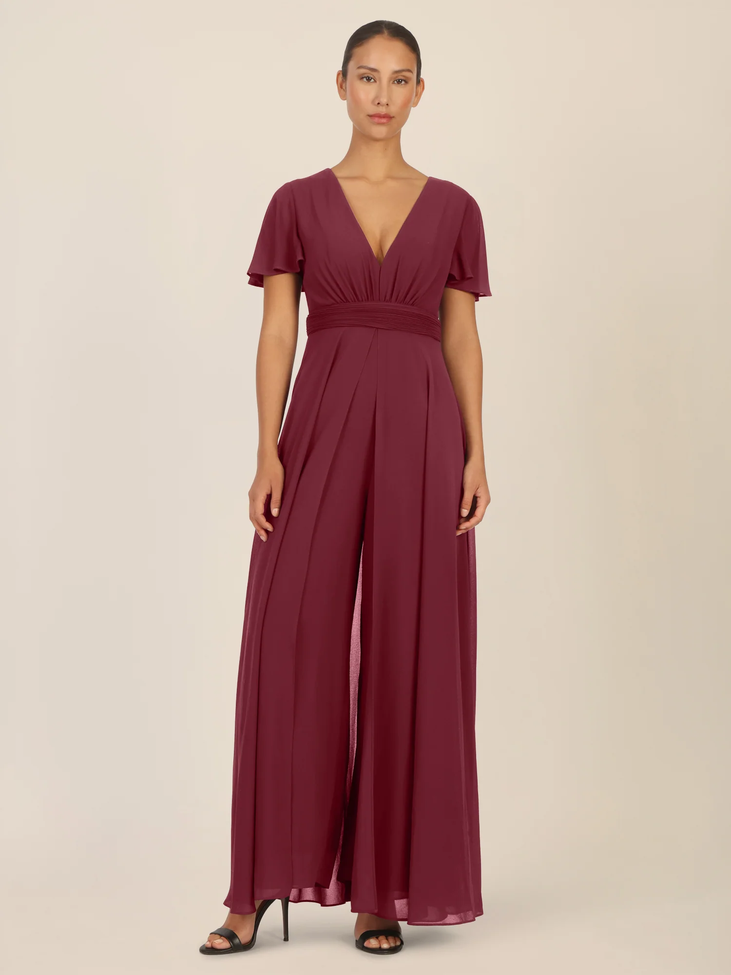 APART Chiffonoverall mit Brust Pads | bordeauxrot