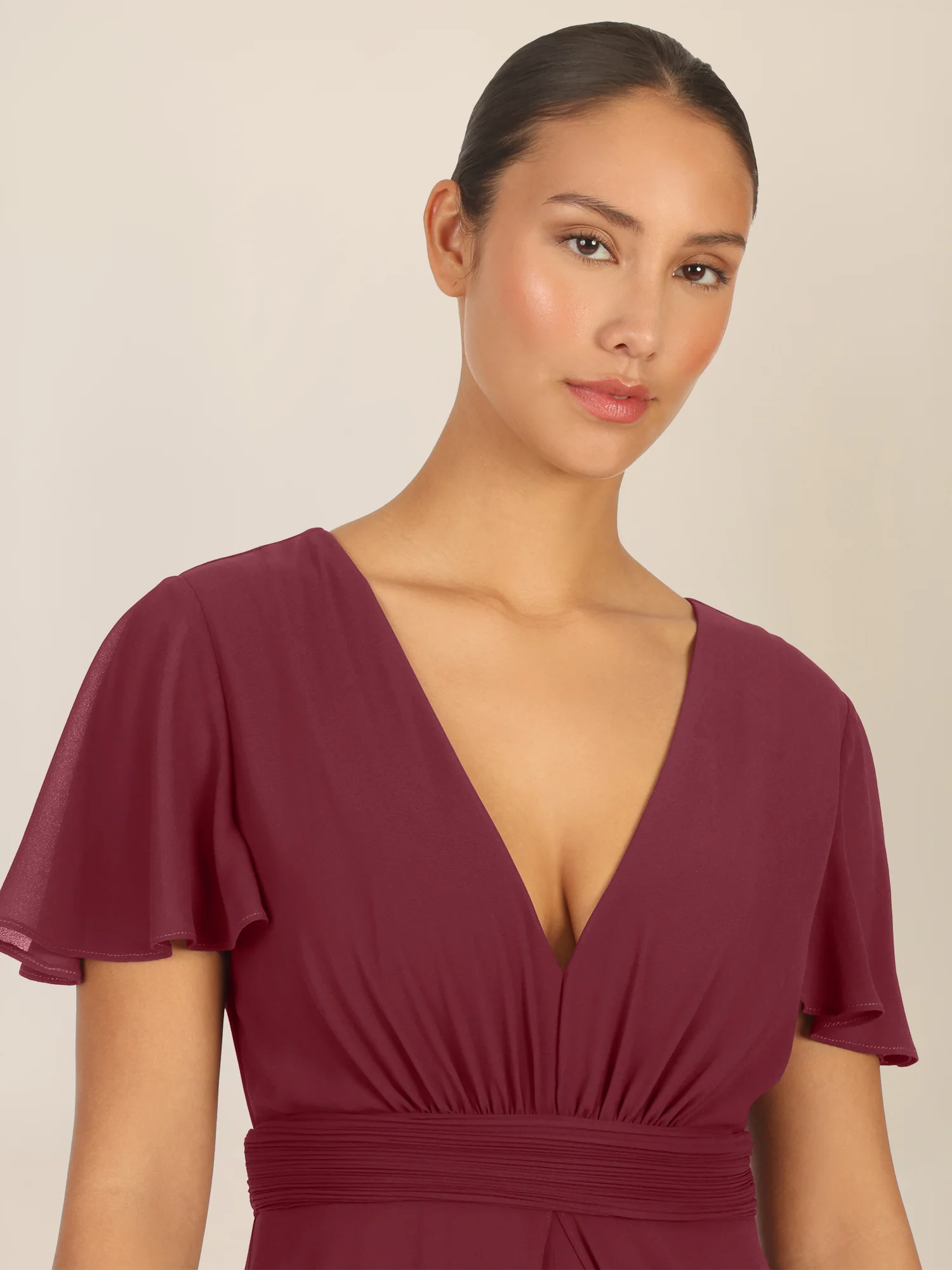 APART Chiffonoverall mit Brust Pads | bordeauxrot - Image 4
