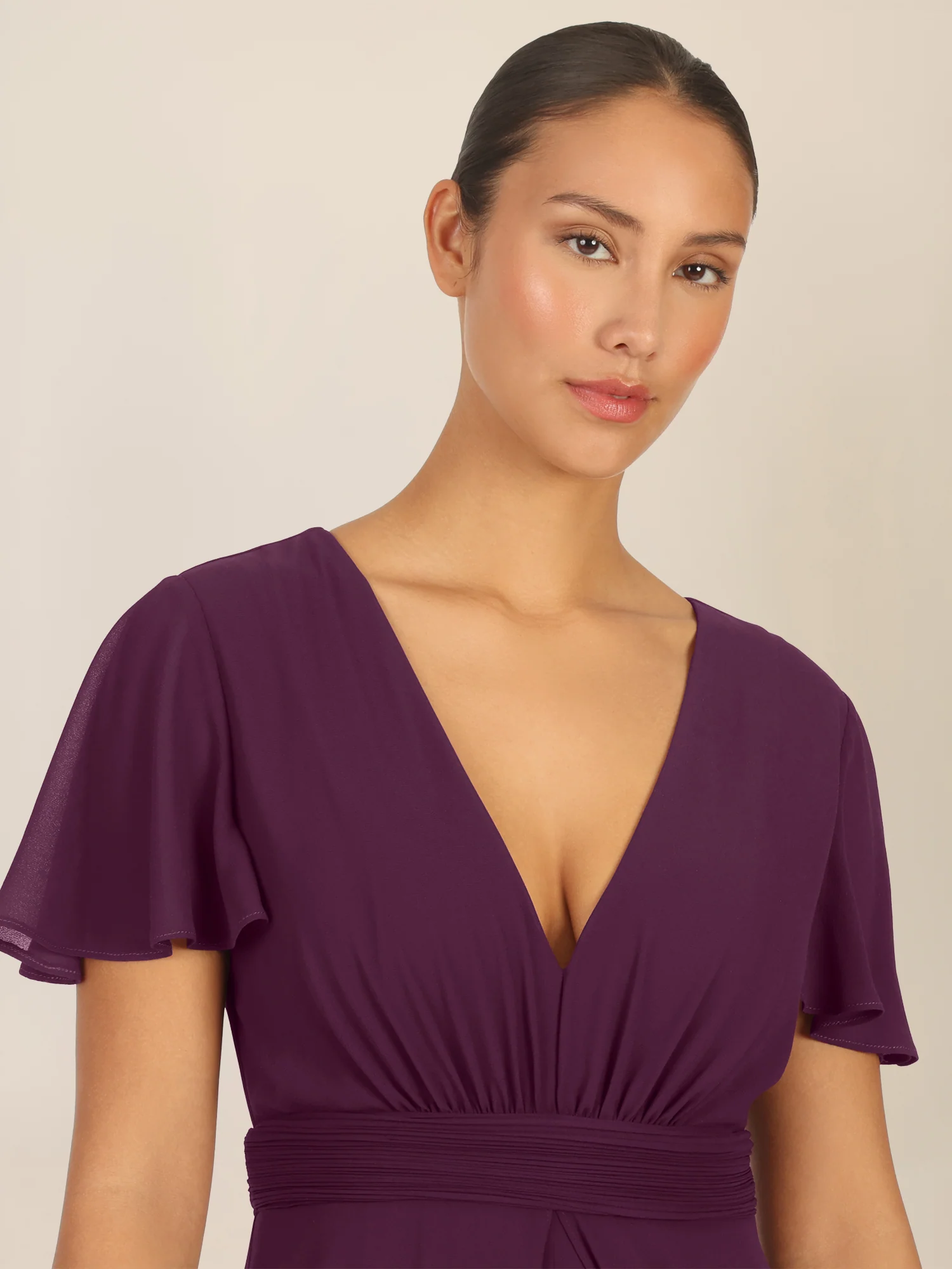 APART Chiffonoverall mit Brust Pads | dunkel lila - Image 4