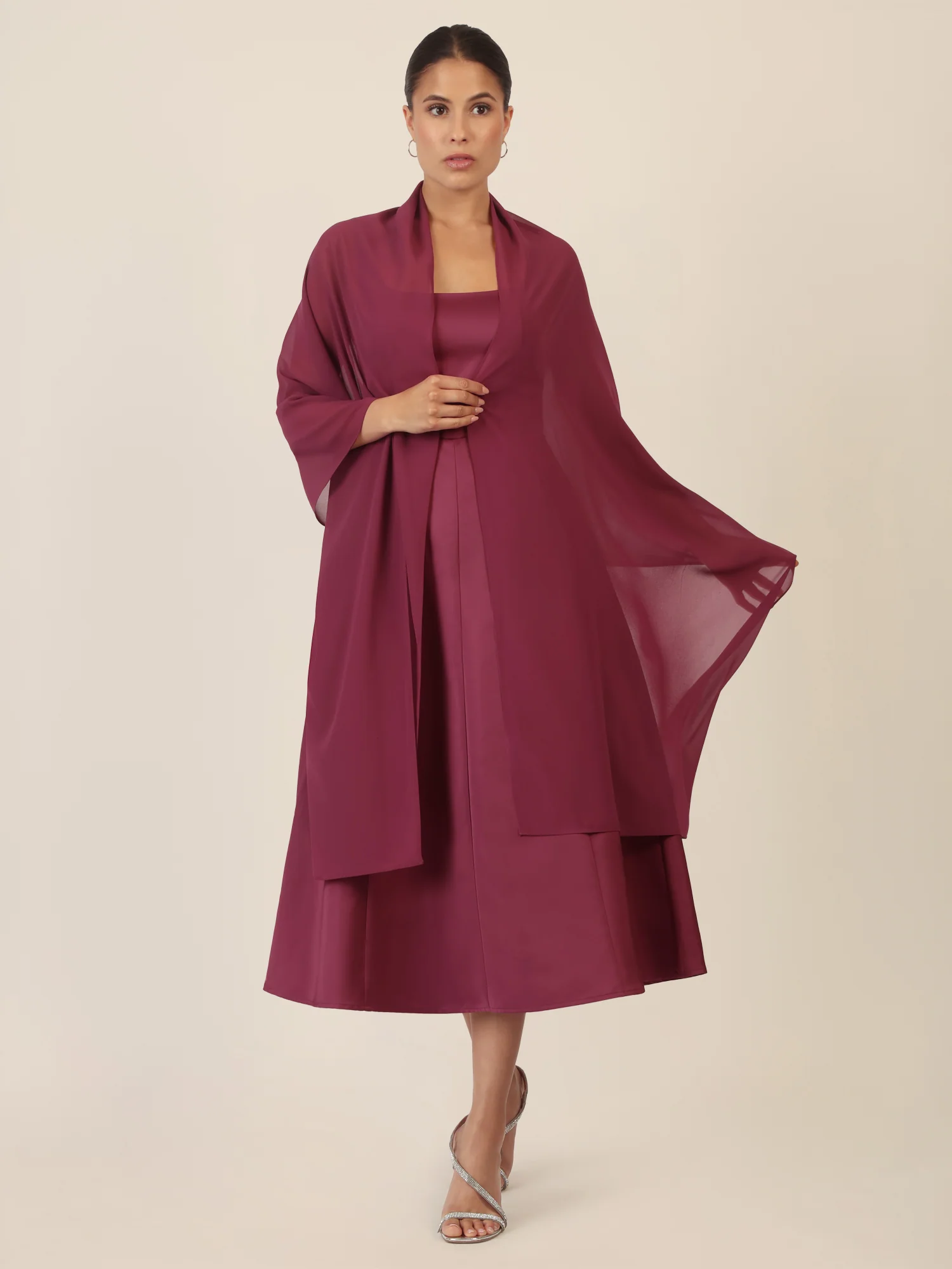 APART Chiffonschal mit weiblichem Aussehen | bordeauxrot - Image 4