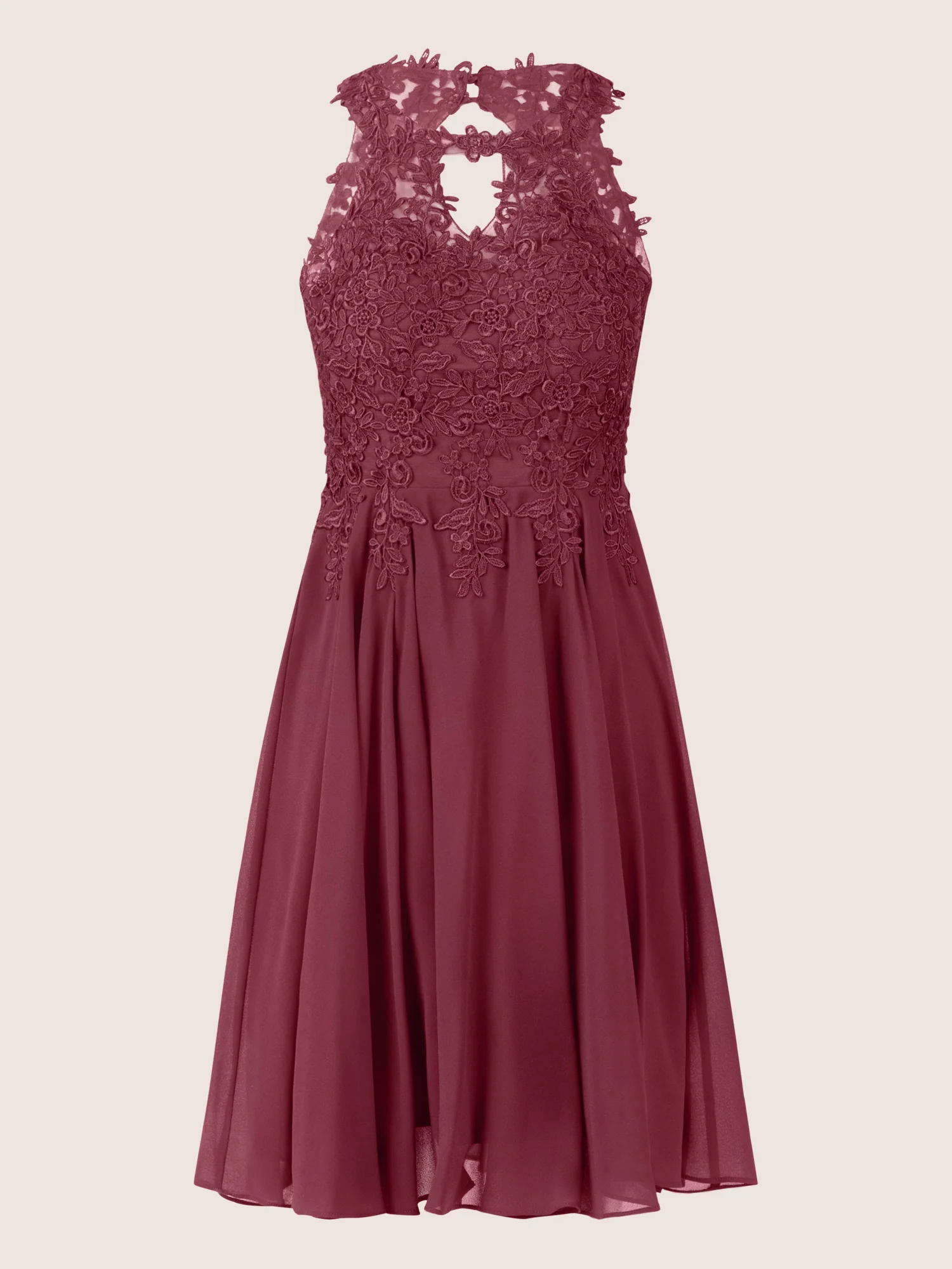 APART Cocktailkleid mit Cut-Out-Rücken | bordeauxrot - Image 3