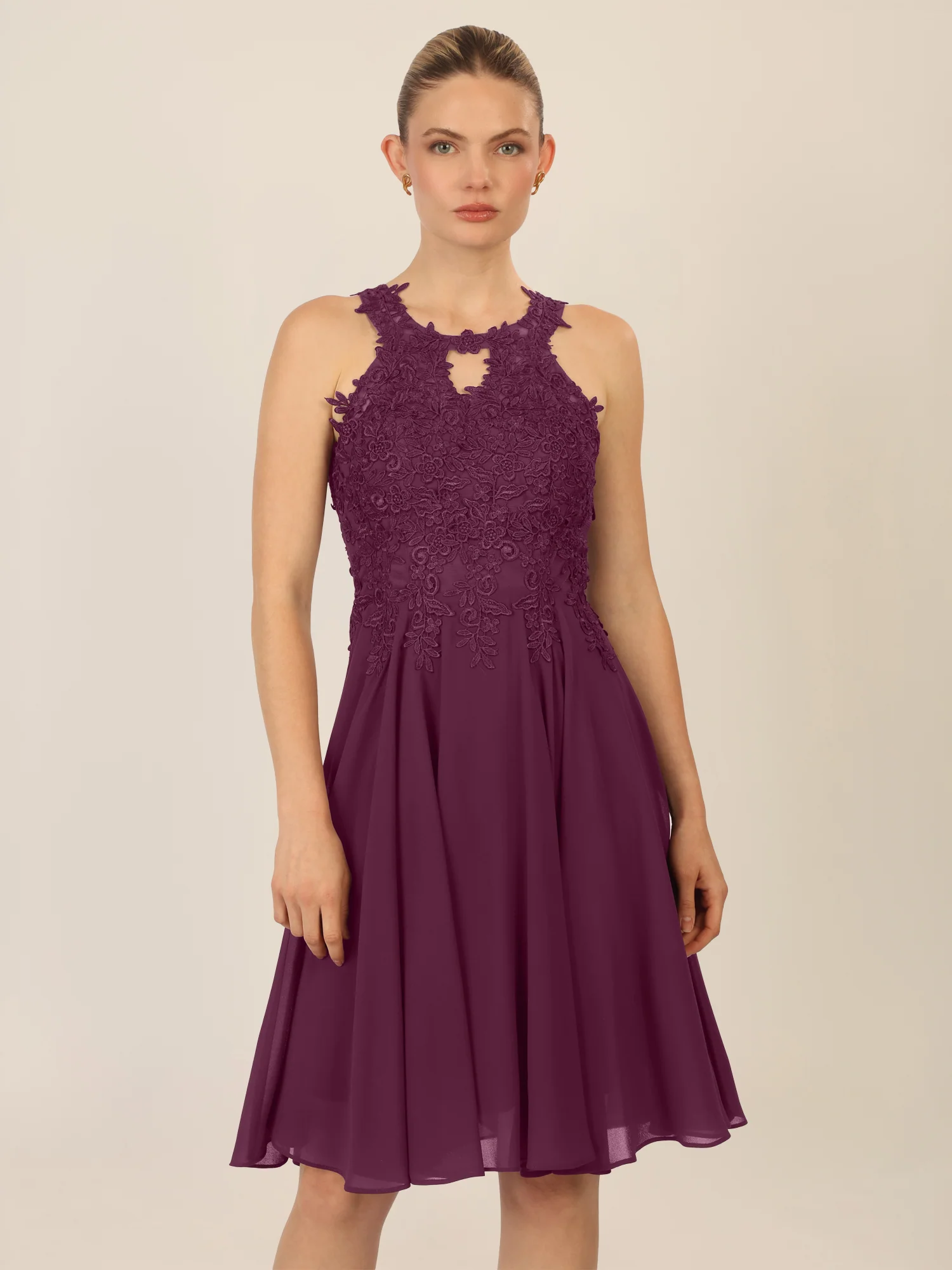 APART Cocktailkleid mit Cut-Out-Rücken | dunkel lila - Image 4