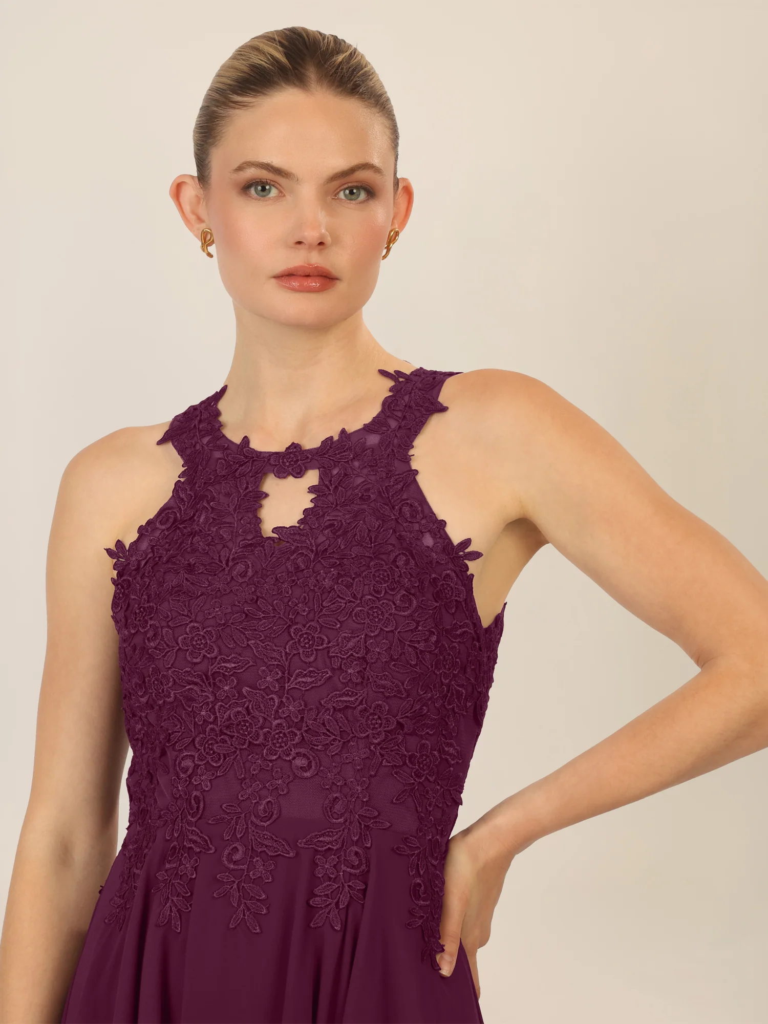 APART Cocktailkleid mit Cut-Out-Rücken | dunkel lila - Image 5