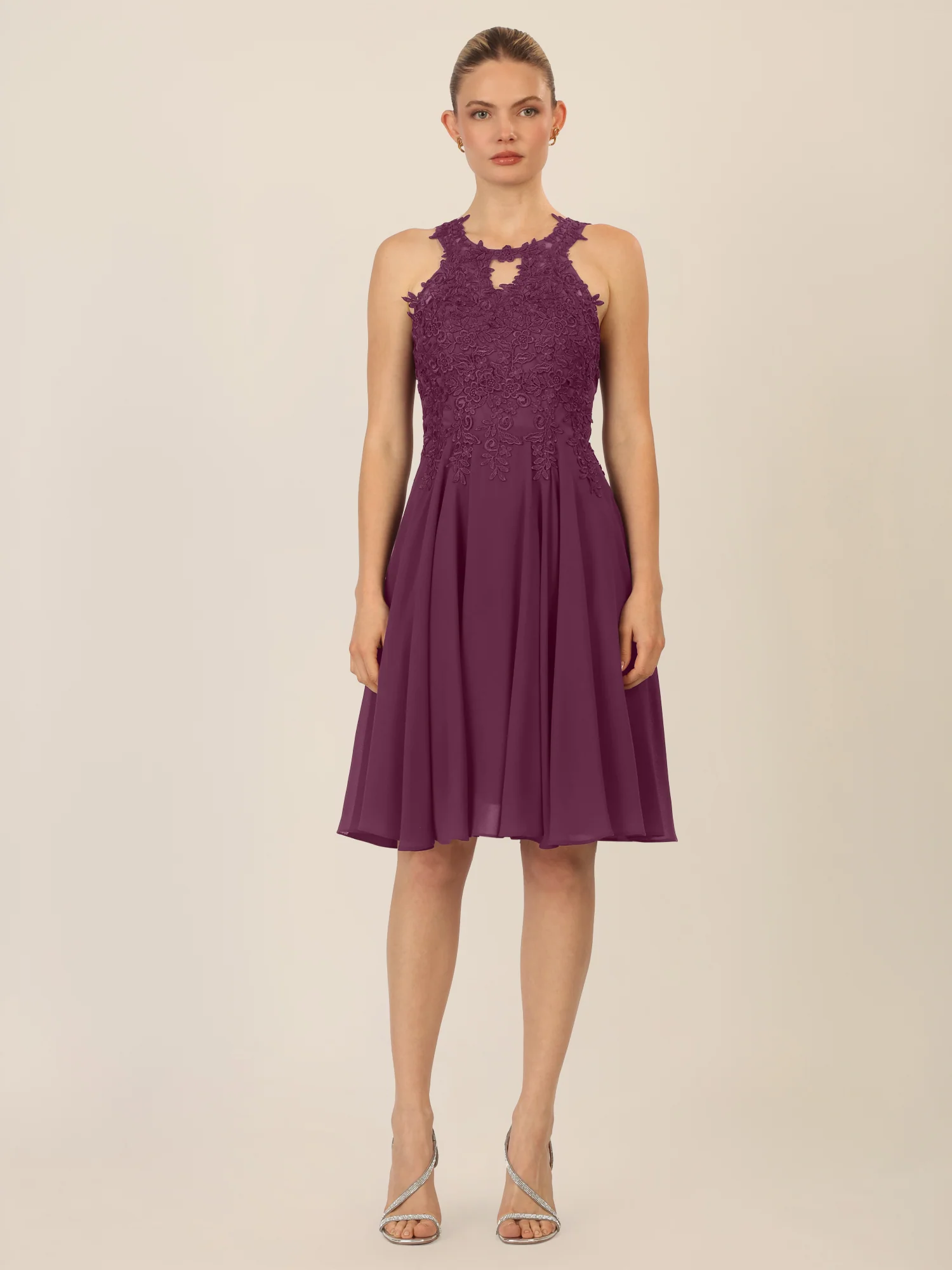 APART Cocktailkleid mit Cut-Out-Rücken | dunkel lila - Image 6