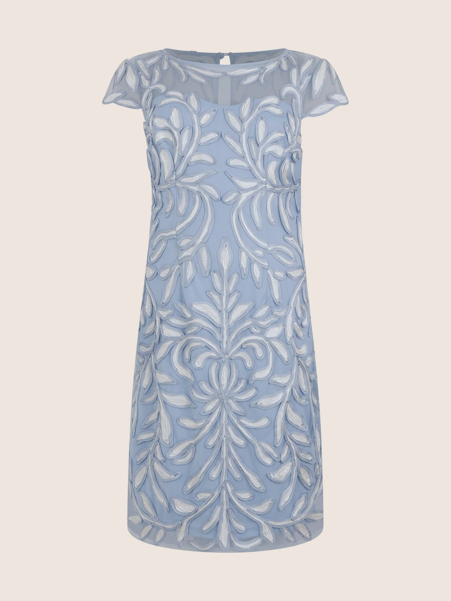 APART Cocktailkleid mit floraler 3D-Stickerei | hellblau-creme - Image 3