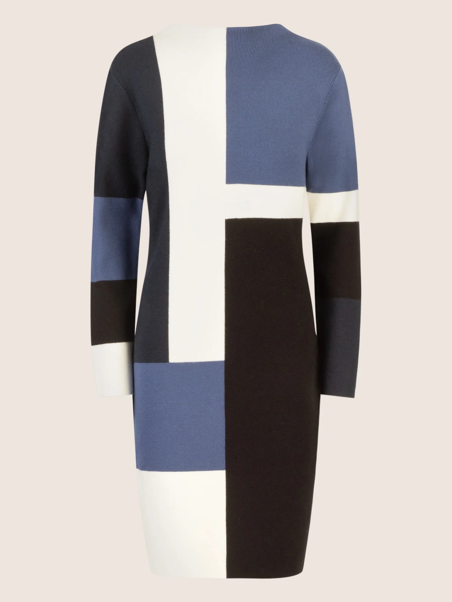 APART Colorblocking Strickkleid mit grafischem Blockmuster | nachtblau-multicolor - Image 3