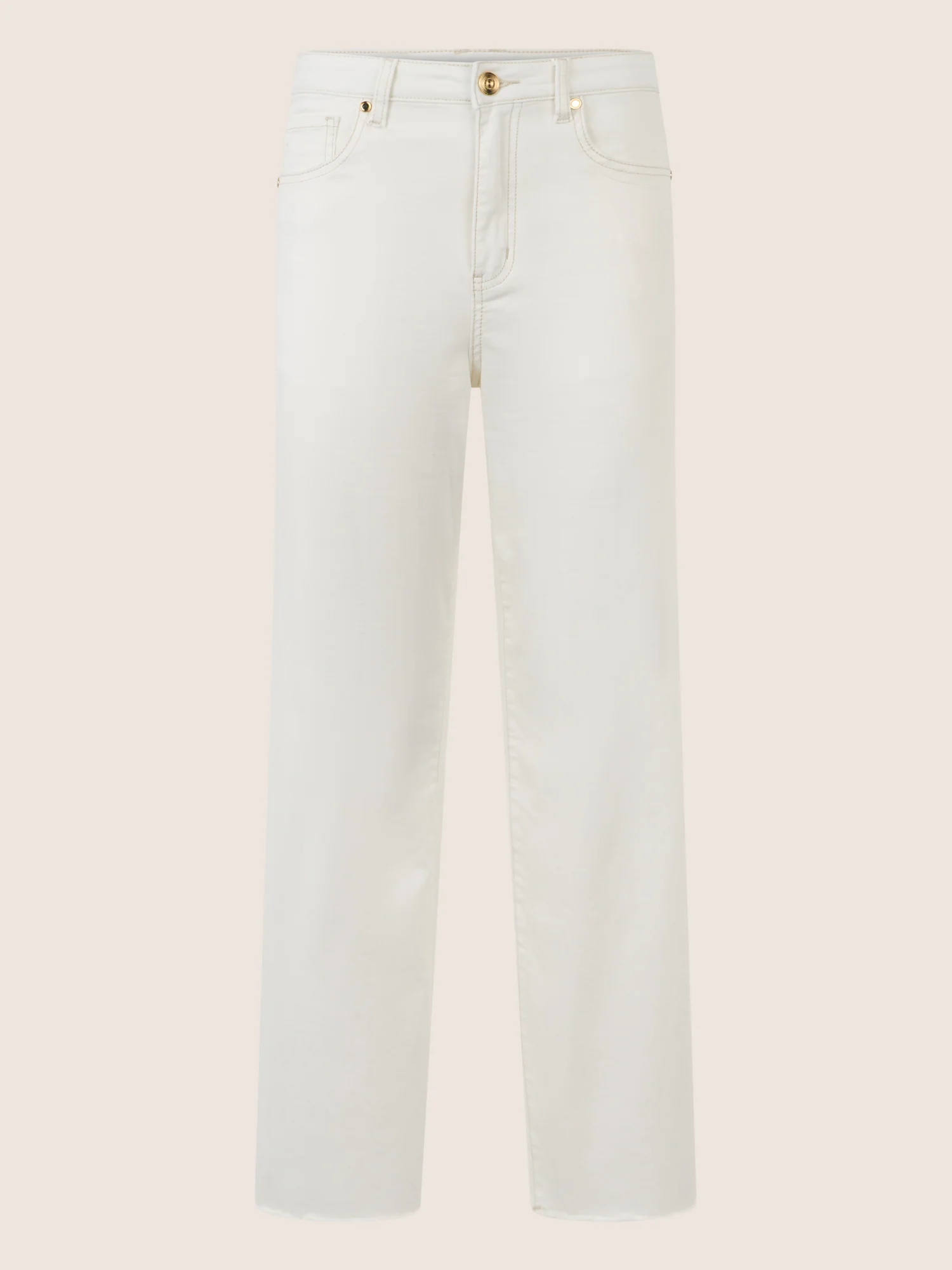 APART Croppedjeans mit Fransen-Saum | creme - Image 4