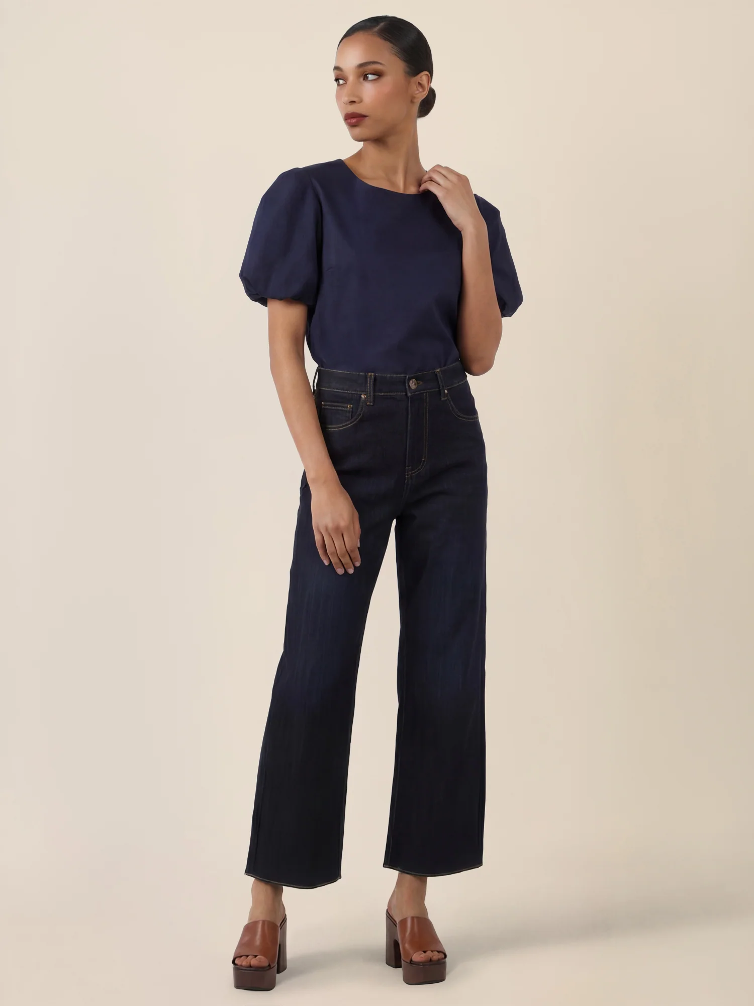 APART Croppedjeans mit Fransen-Saum | dunkelblau - Image 6