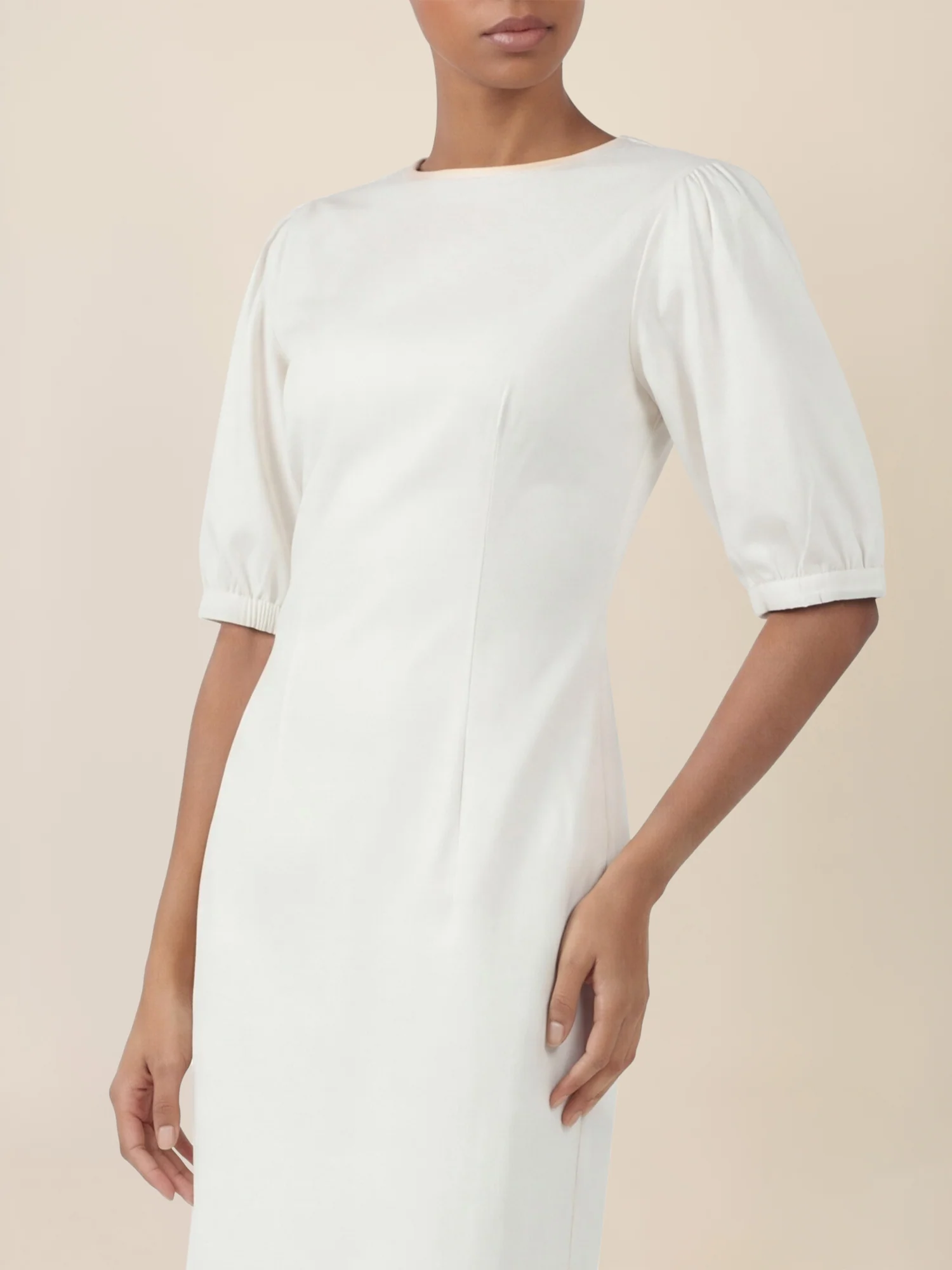APART Denimkleid mit Puffärmeln | creme - Image 4