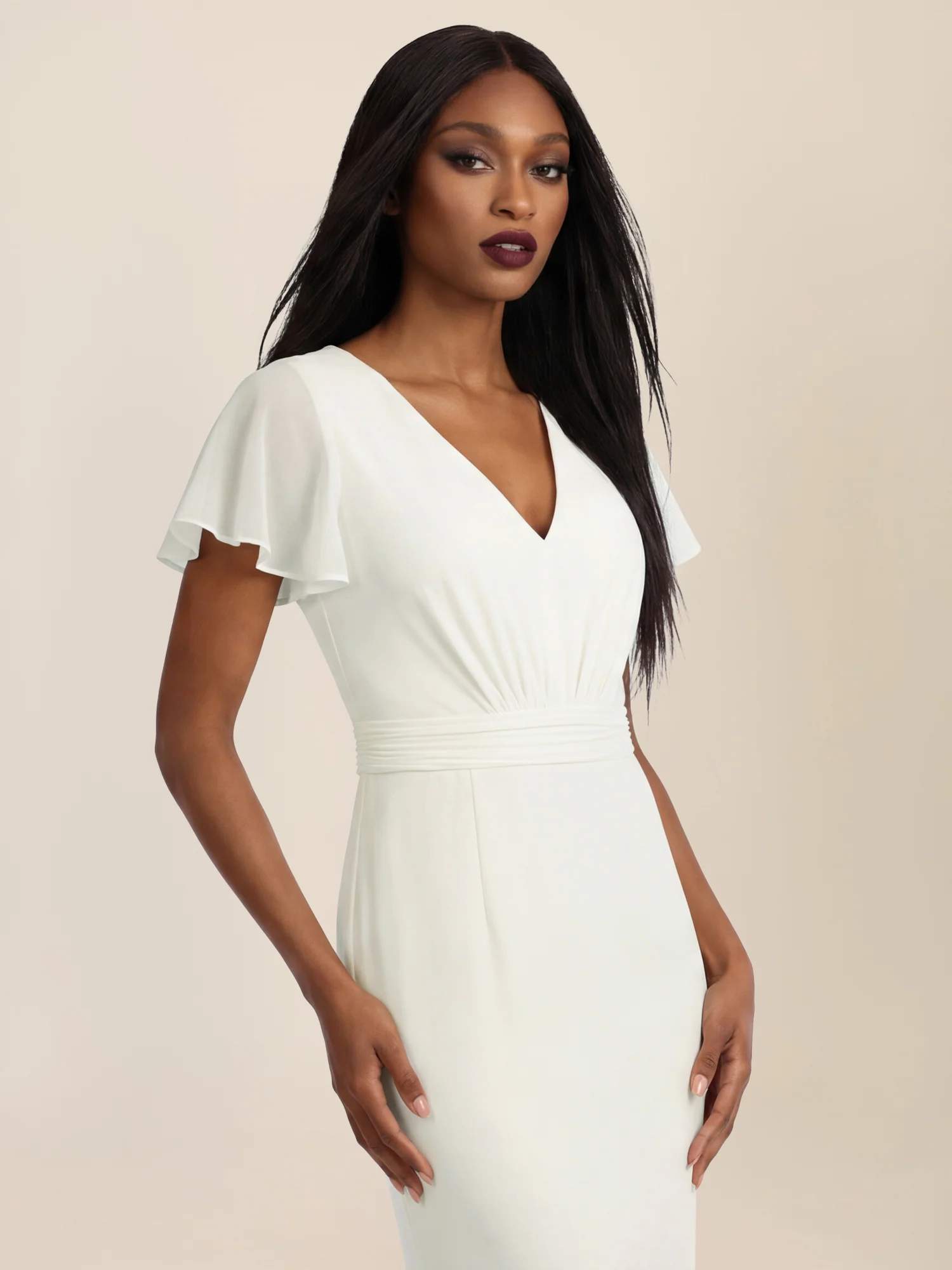APART Eleganter Chiffonoverall mit fließendem Beinverlauf | creme - Image 4