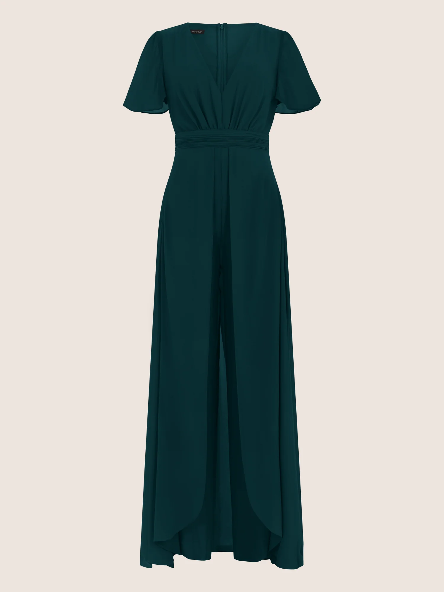 APART Eleganter Chiffonoverall mit fließendem Beinverlauf | emerald - Image 3